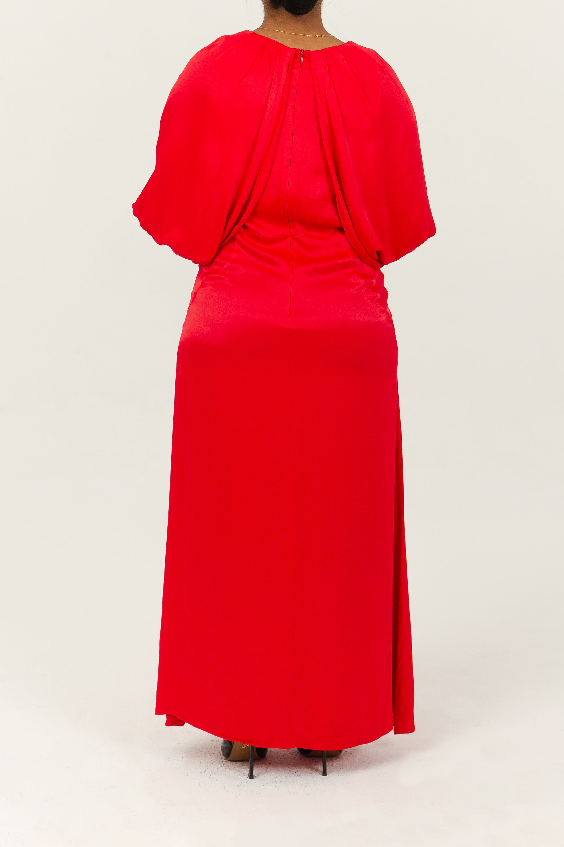 ABIGAELLE - Robe longue en satin, view 6