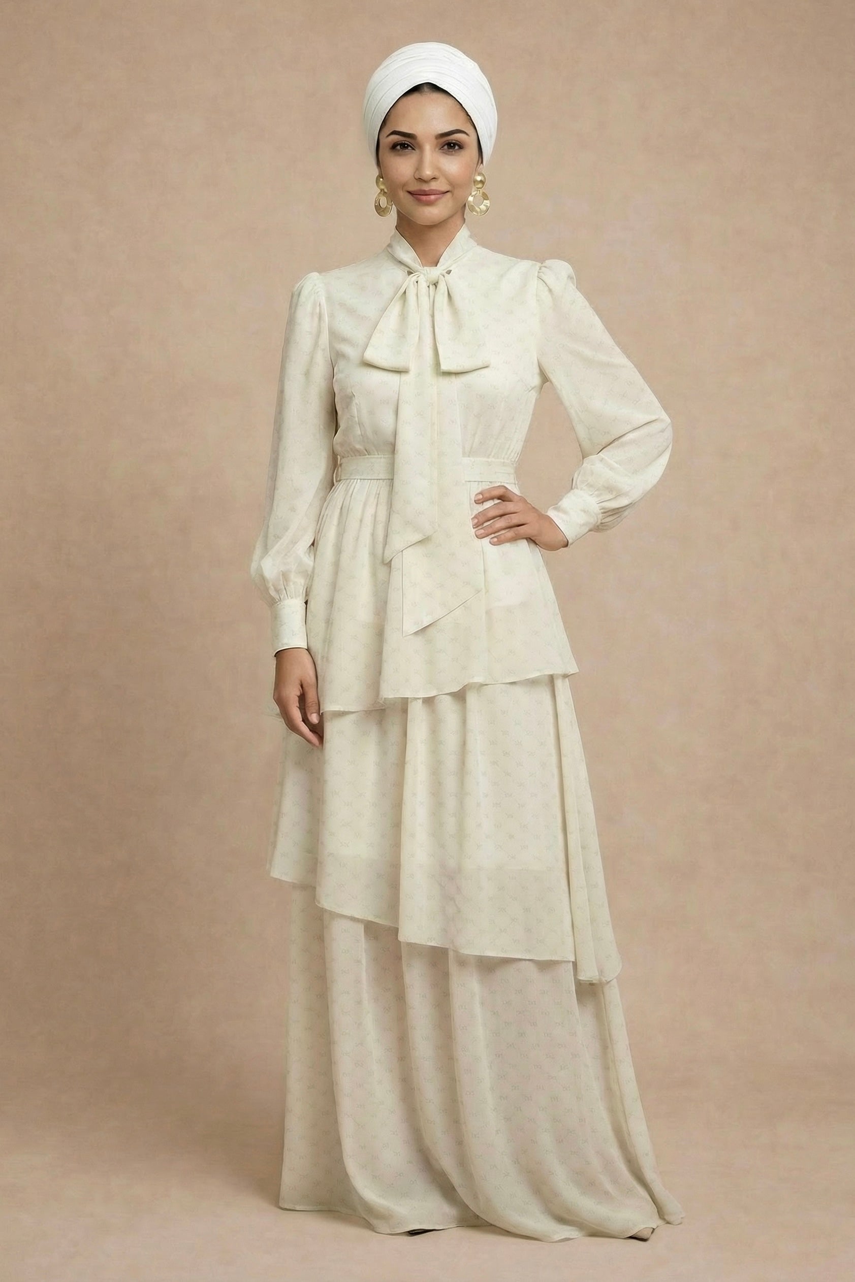 YONAH - Robe longue mousseline cascade maxi imprimé by Tsaana