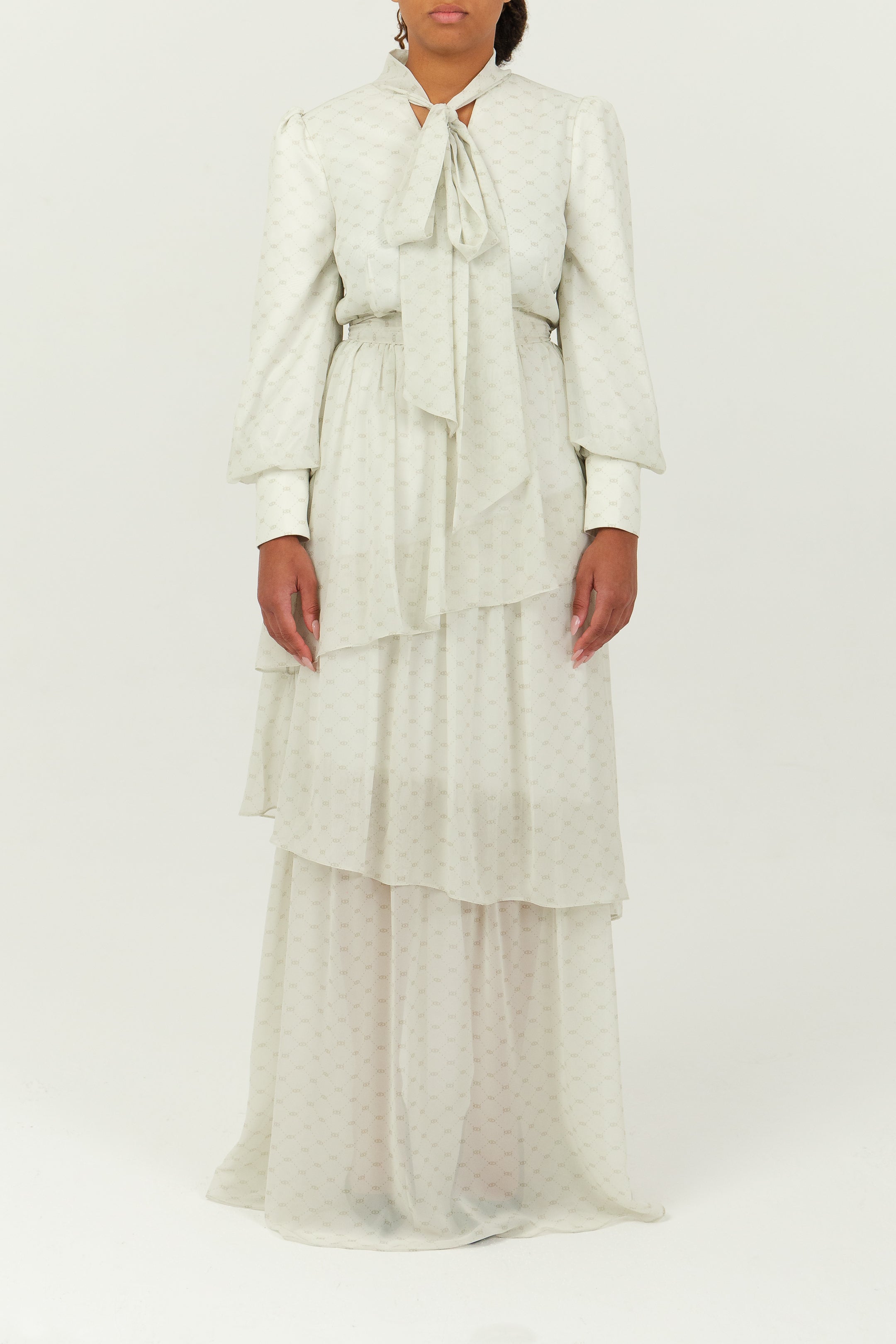 YONAH - Robe longue mousseline cascade maxi imprimé, view 2
