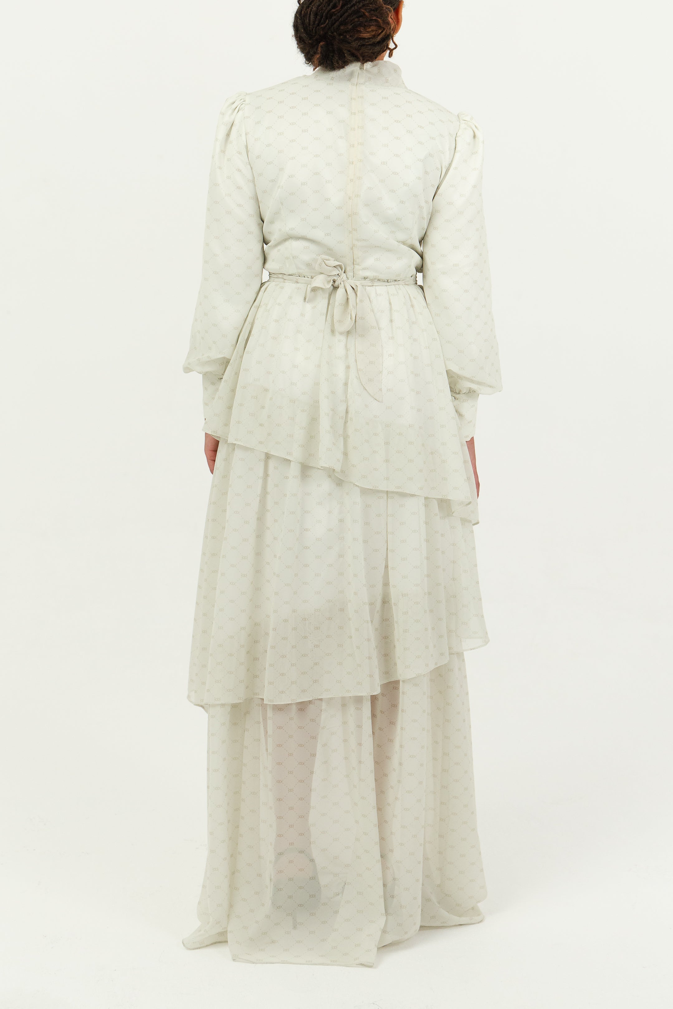 YONAH - Robe longue mousseline cascade maxi imprimé, view 5