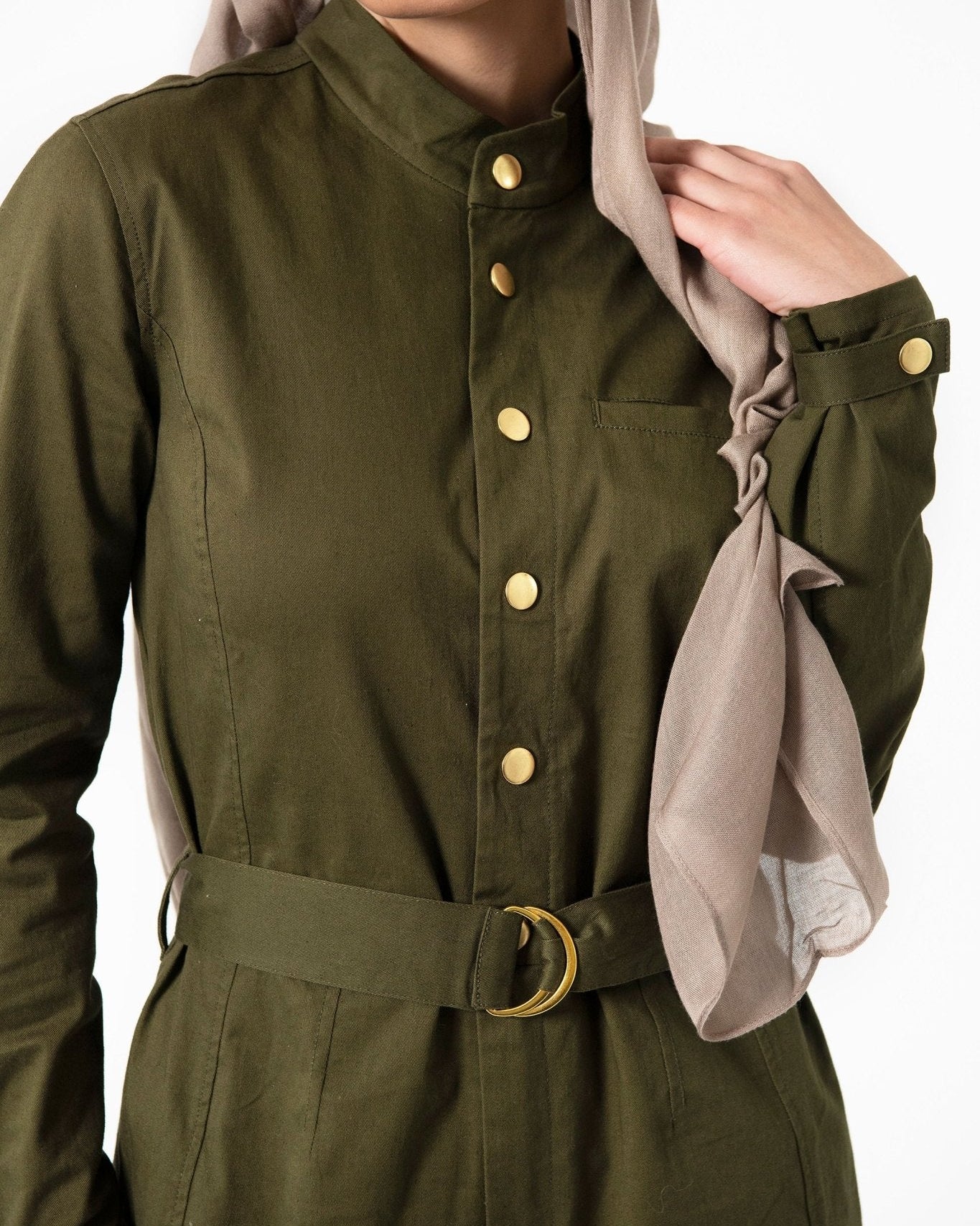 The Vanguard Jumpsuit: Long Sleeve Modest Jumpsuit, view 2