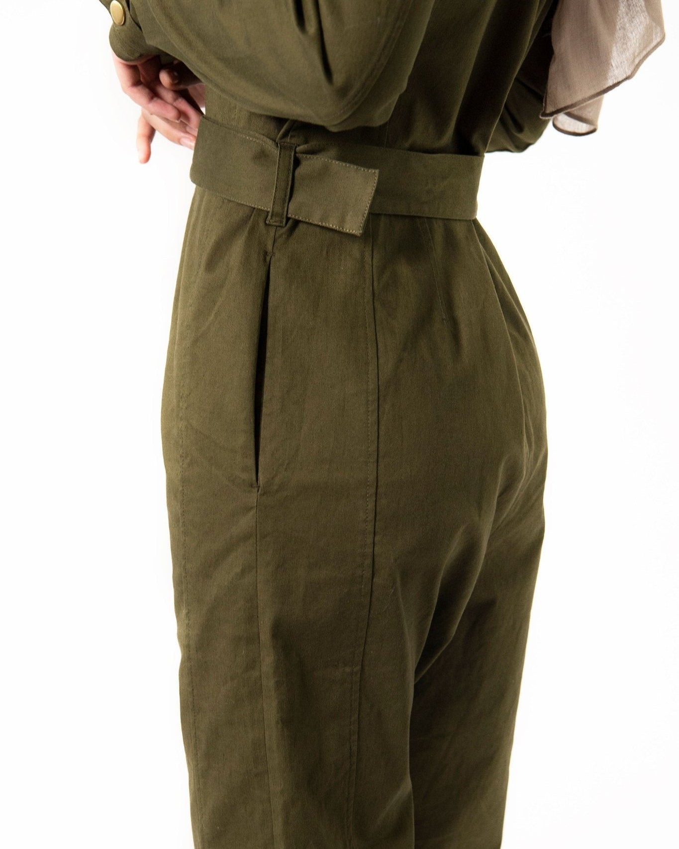 The Vanguard Jumpsuit: Long Sleeve Modest Jumpsuit, view 4