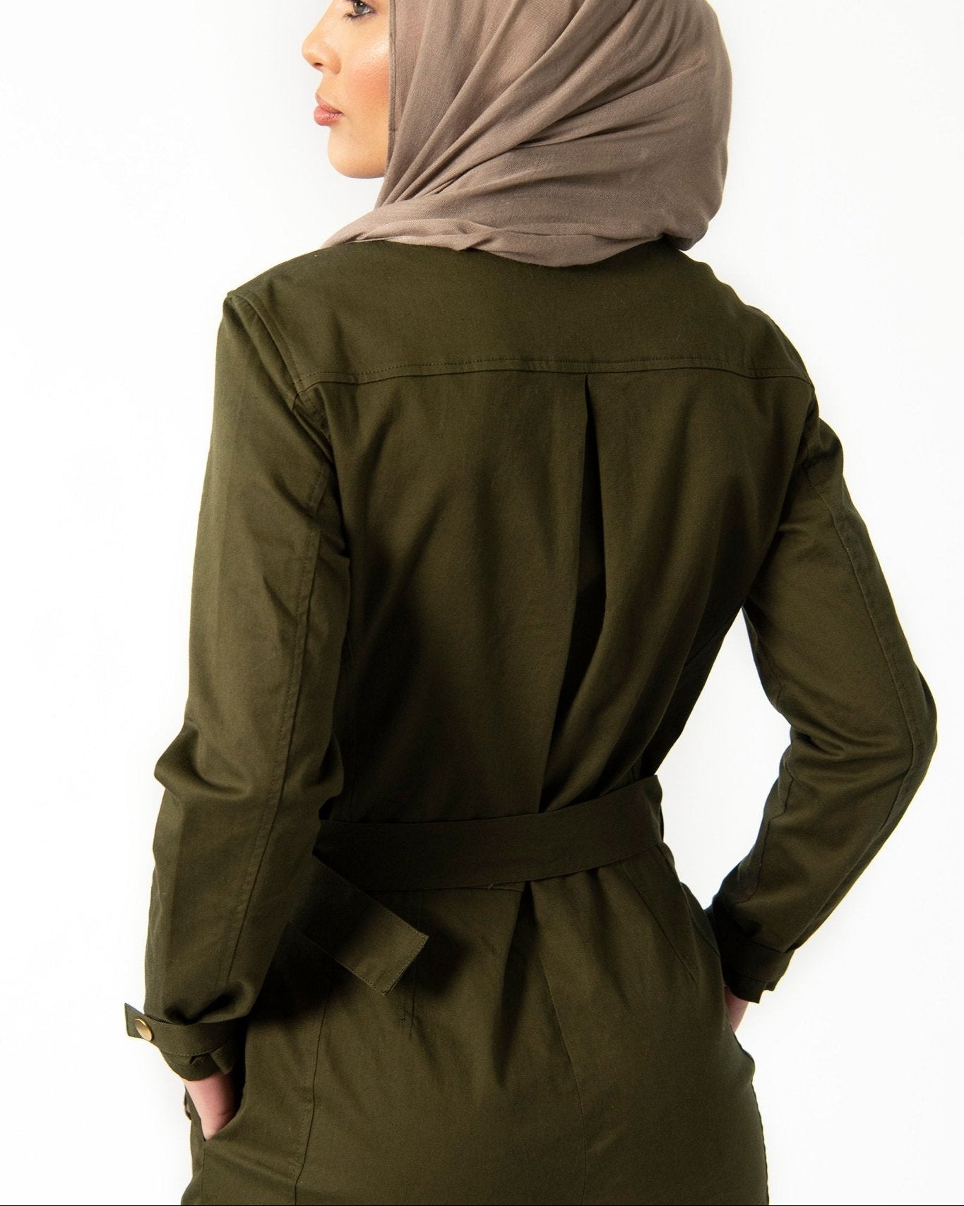 The Vanguard Jumpsuit: Long Sleeve Modest Jumpsuit, view 5