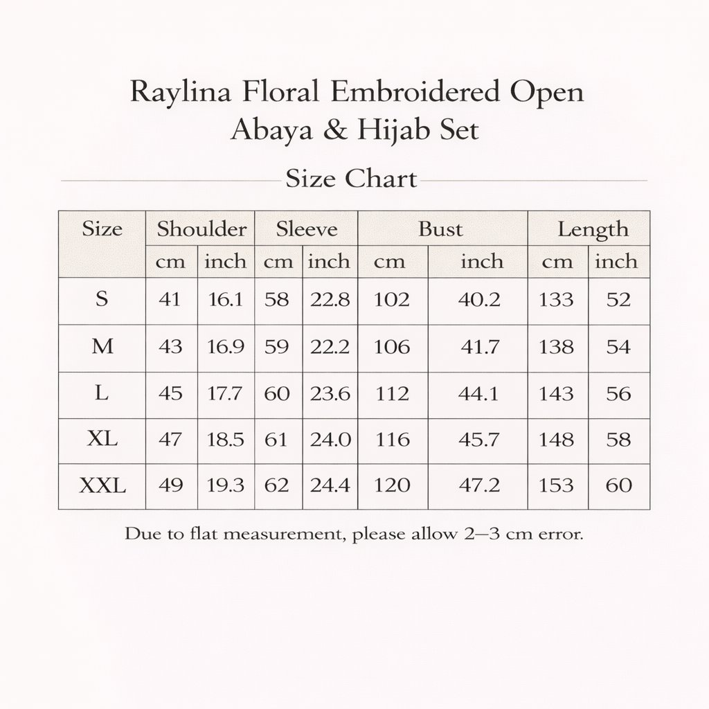 Raylina Floral Embroidered Open Abaya & Hijab Set, view 7