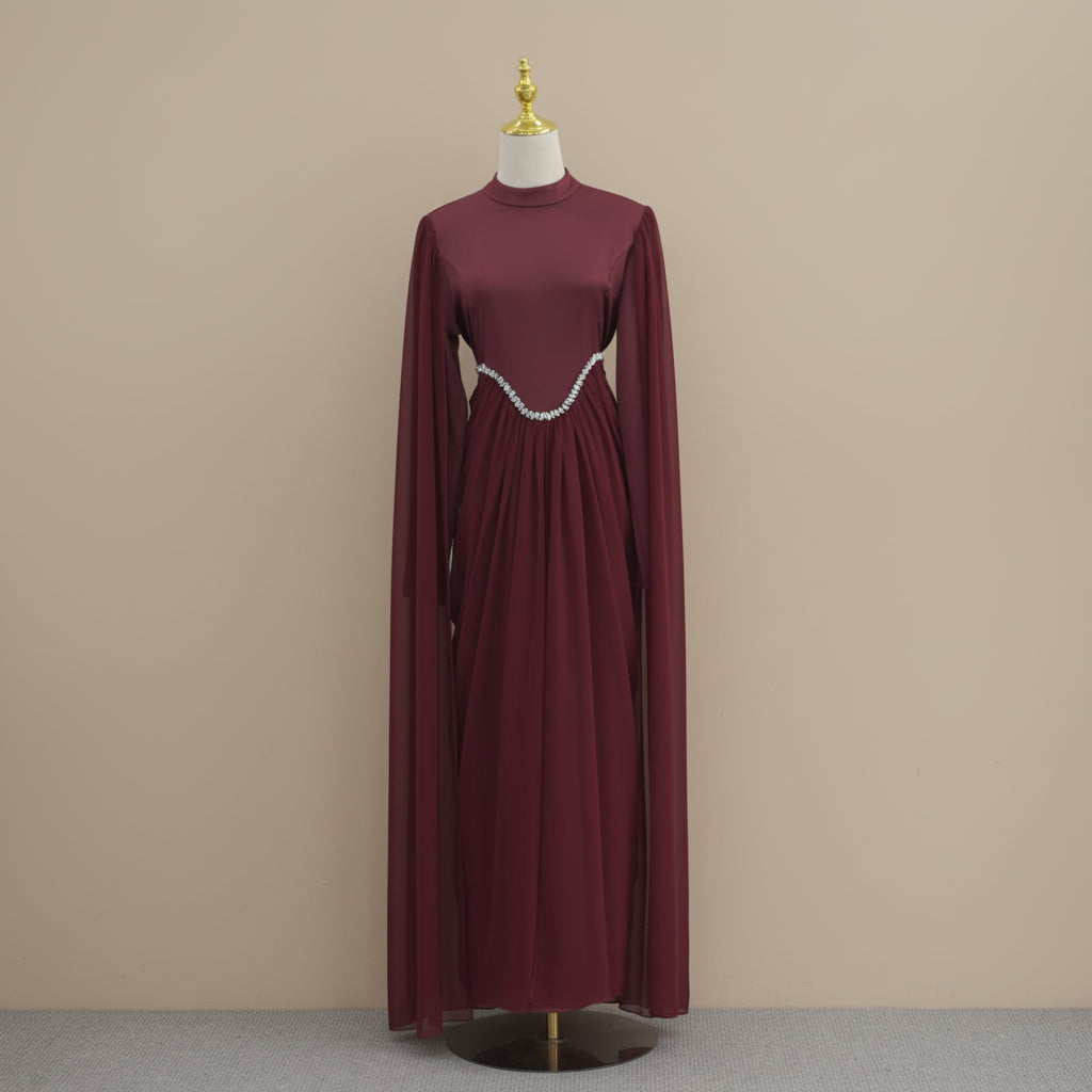 Elzira Crystal Detail Evening Maxi Dress, view 6