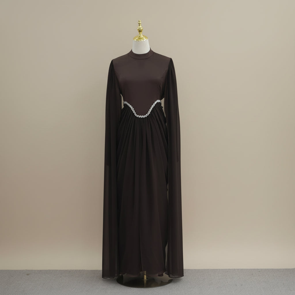 Elzira Crystal Detail Evening Maxi Dress, view 7