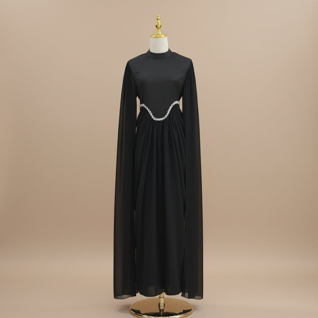 Elzira Crystal Detail Evening Maxi Dress, view 8