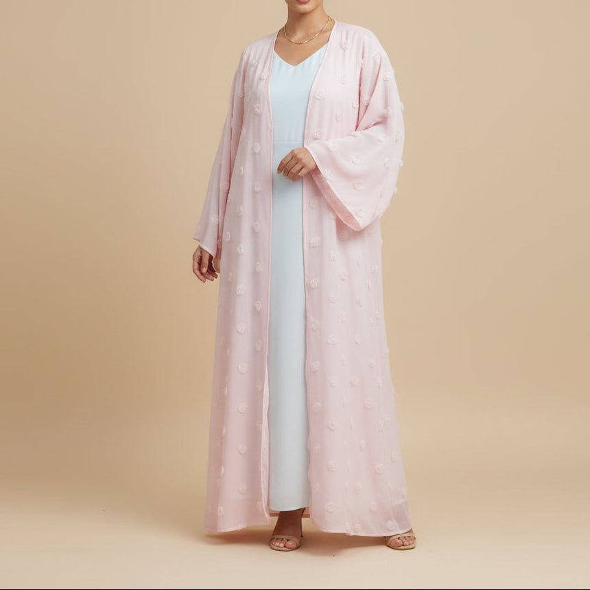 Muna 3D Flower Summer Abaya & Hijab Set by Try Modest