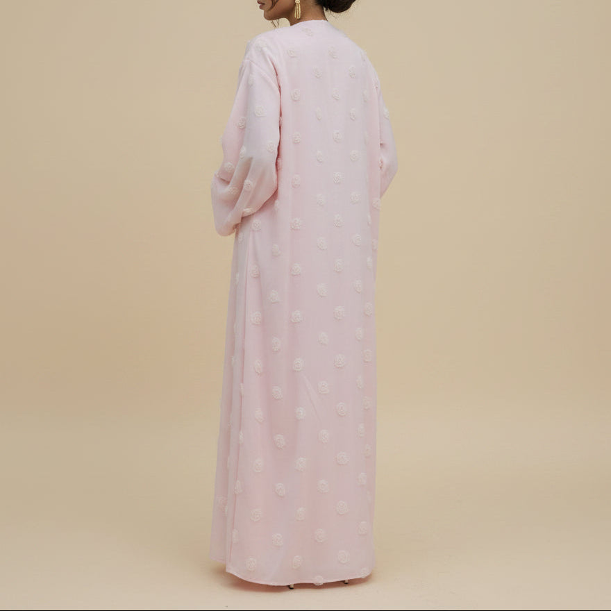 Muna 3D Flower Summer Abaya & Hijab Set, view 7