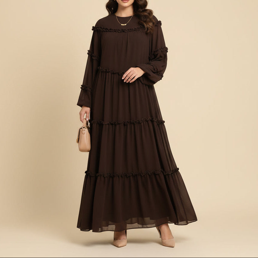 Amara Tiered Chiffon Maxi Dress, view 3