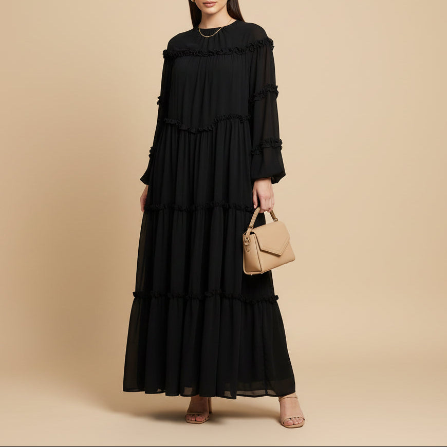 Amara Tiered Chiffon Maxi Dress, view 4