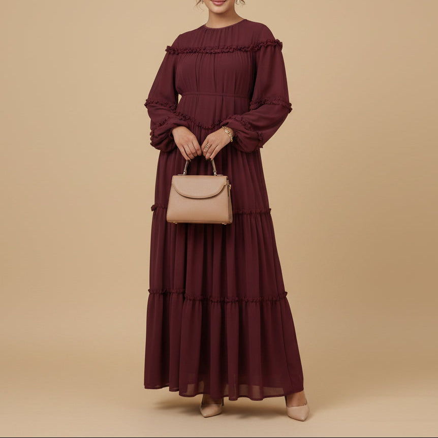 Amara Tiered Chiffon Maxi Dress, view 5