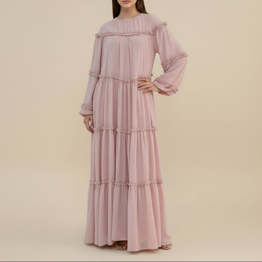 Amara Tiered Chiffon Maxi Dress, view 6