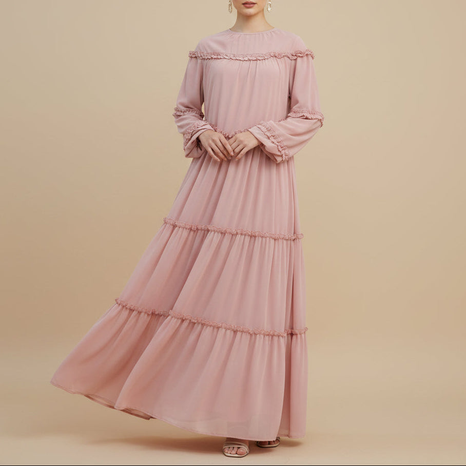 Amara Tiered Chiffon Maxi Dress, view 8