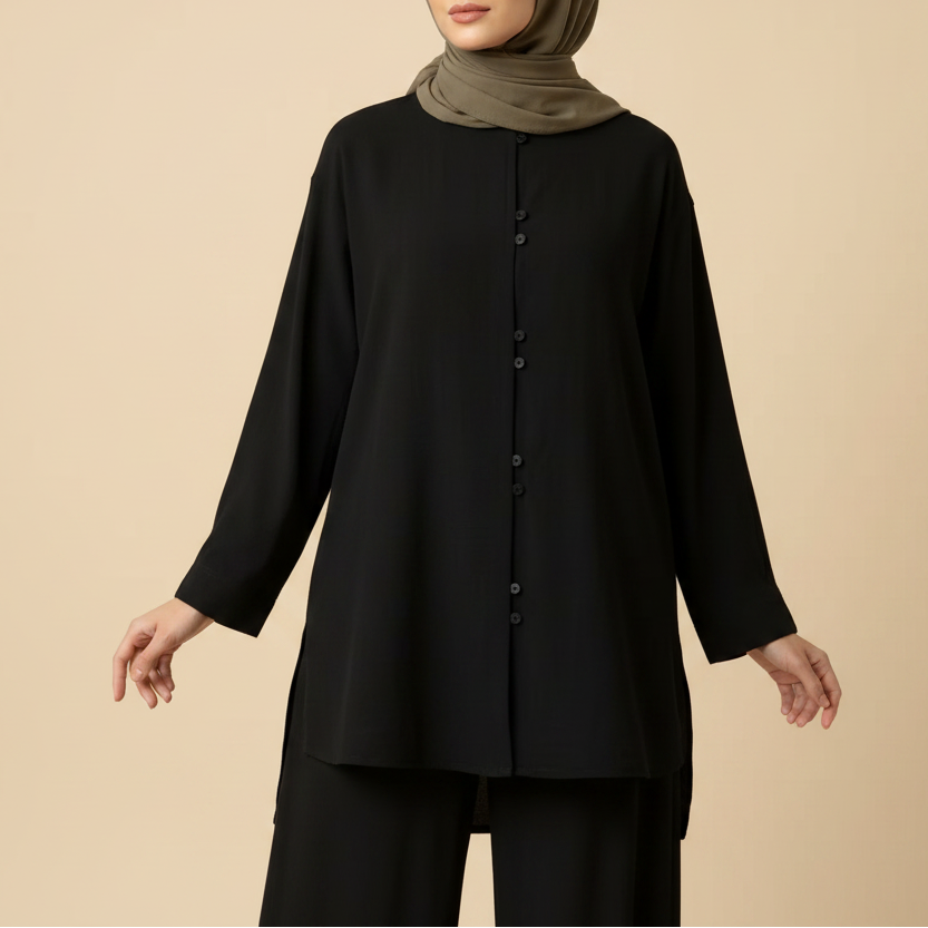 Elowen Tie-Waist Tunic & Wide-Leg Trouser Co-ord Set, view 5