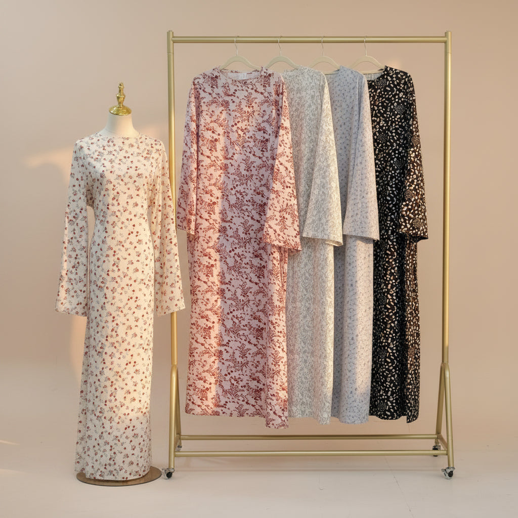 Amélie Botanical Modest Maxi Dress, view 3