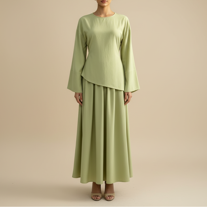 Liora Modest Tunic & Maxi Skirt Co-Ord Set, view 4