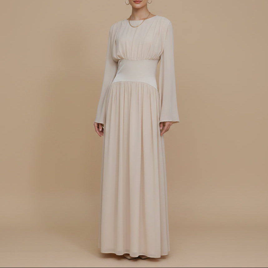 Valérie Lace-Up Corset Modest Maxi Dress, view 2