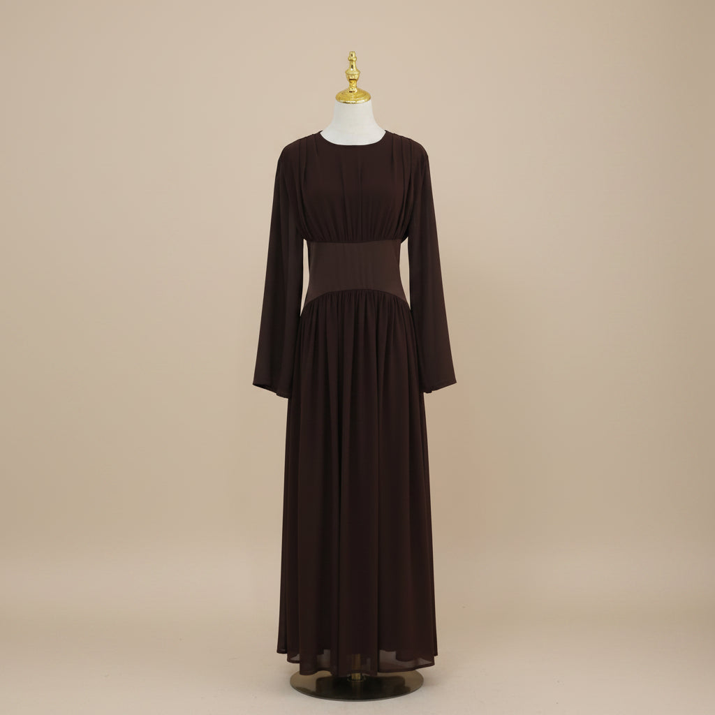 Valérie Lace-Up Corset Modest Maxi Dress, view 8