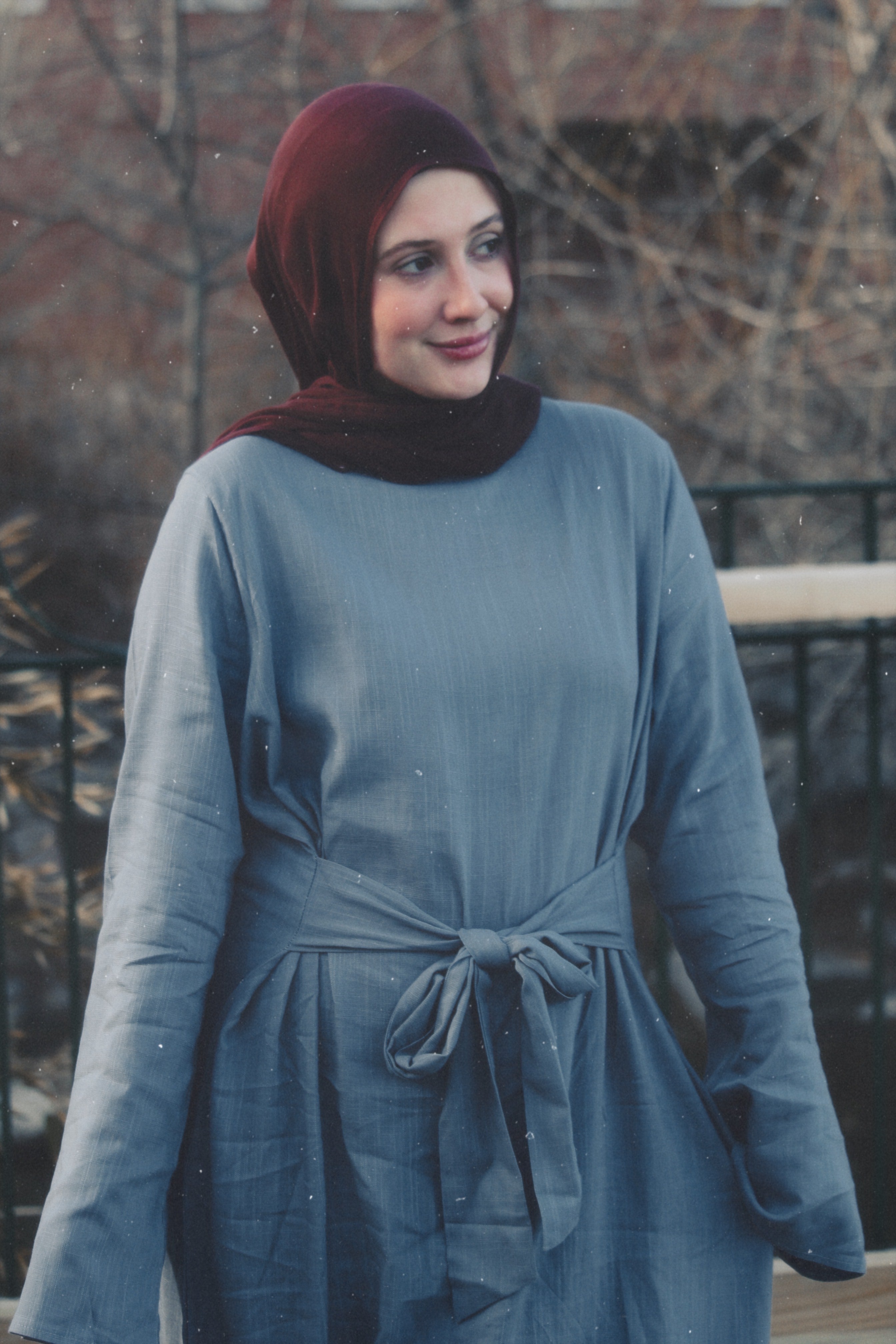 Iffah Linen Wrap Dress, view 2