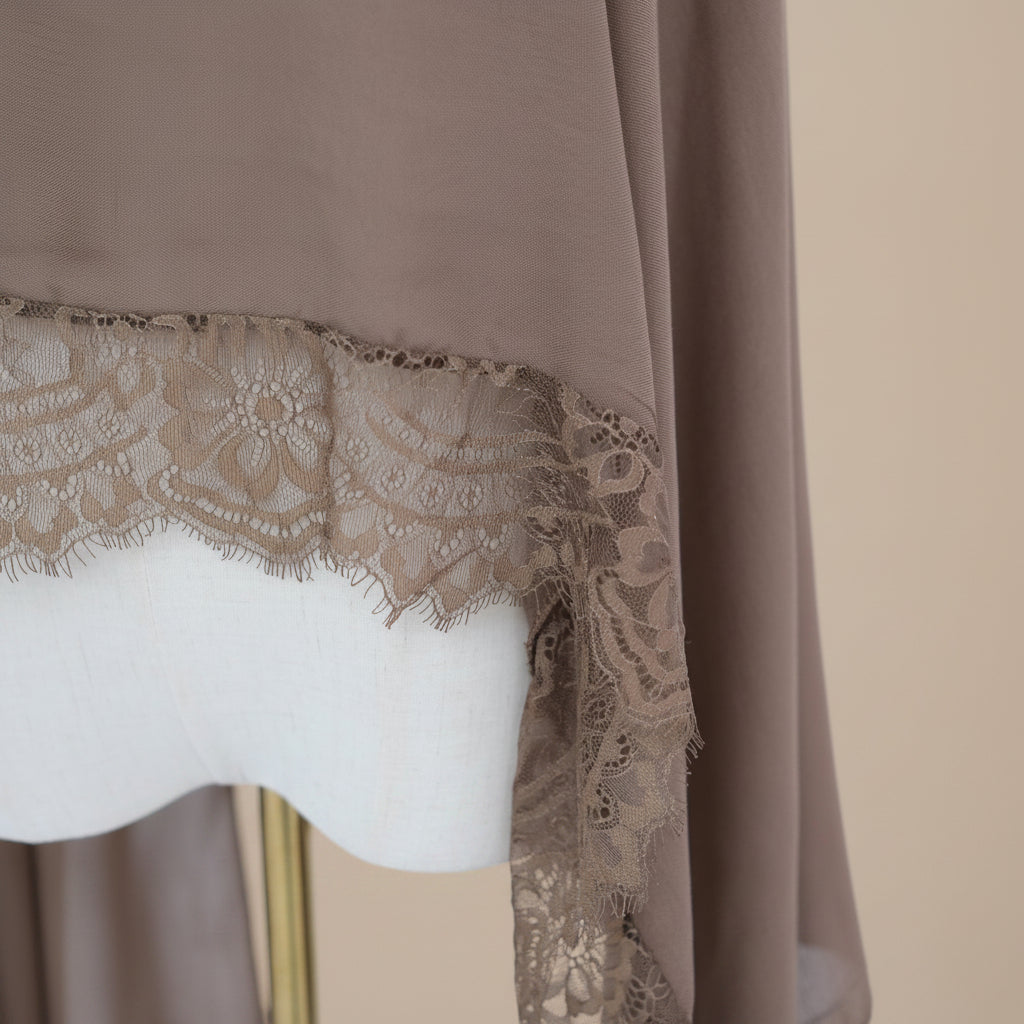 Mink Taupe Modal Lace Hijab, view 3