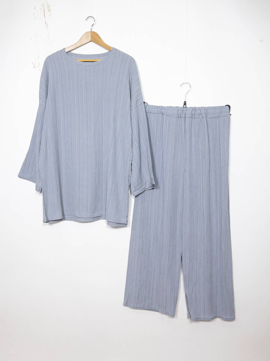 Zayna Crinkle Pant Set (2-piece) by M&N Couture
