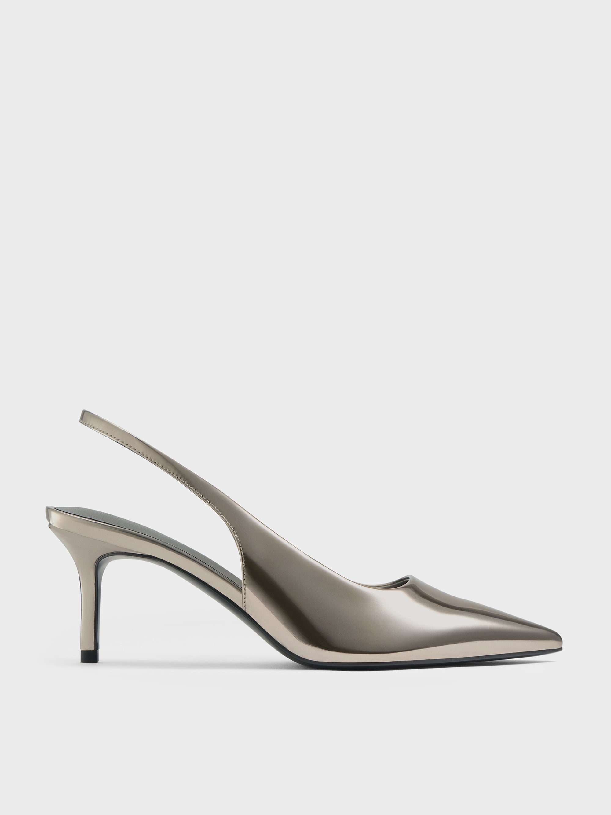 CHARLES & KEITH - Kaia Metallic Pointed Slingback Pumps by Charles & Keith US