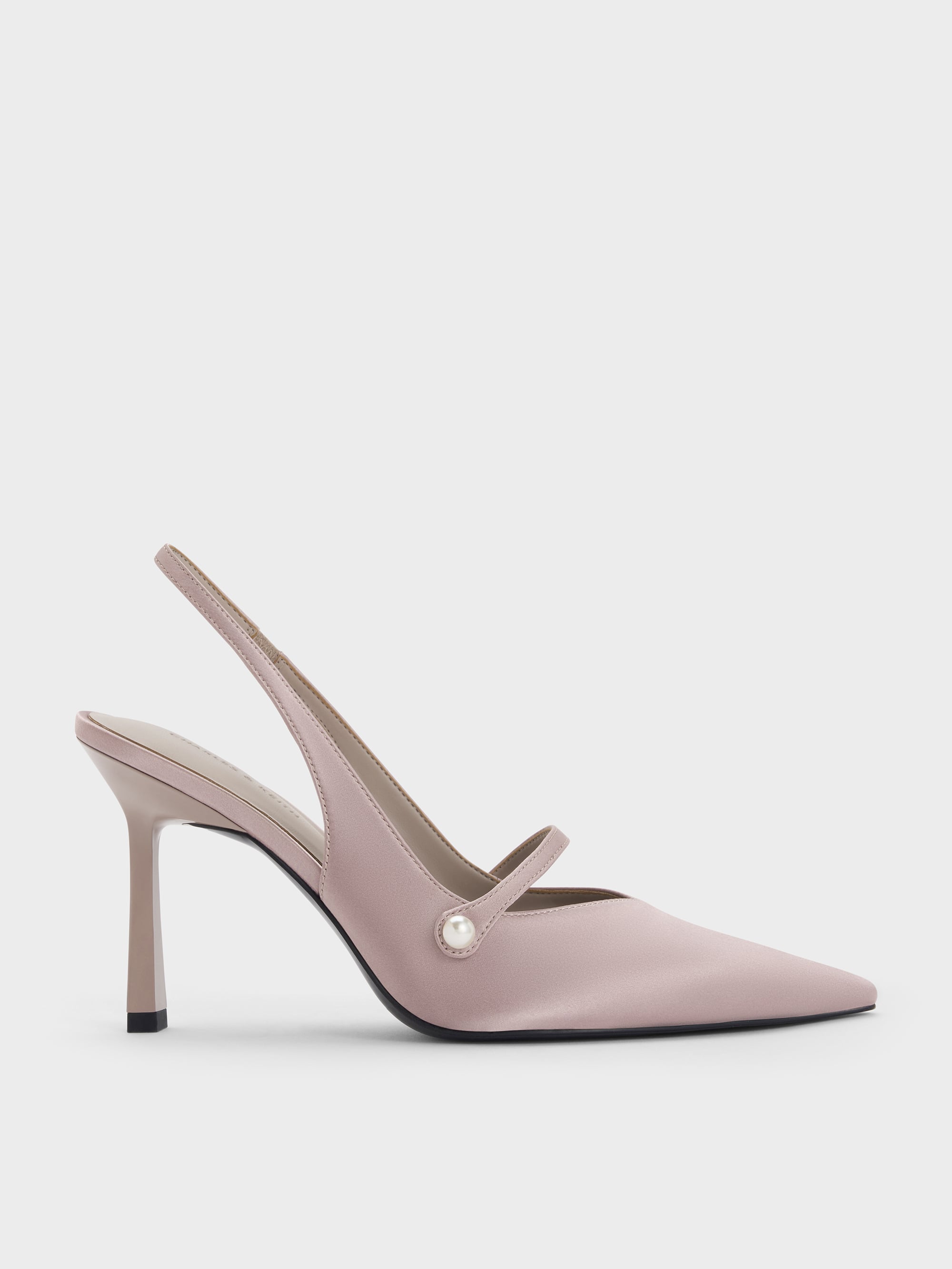 CHARLES & KEITH - Helena Pearl Pointed Slingback Pumps by Charles & Keith US