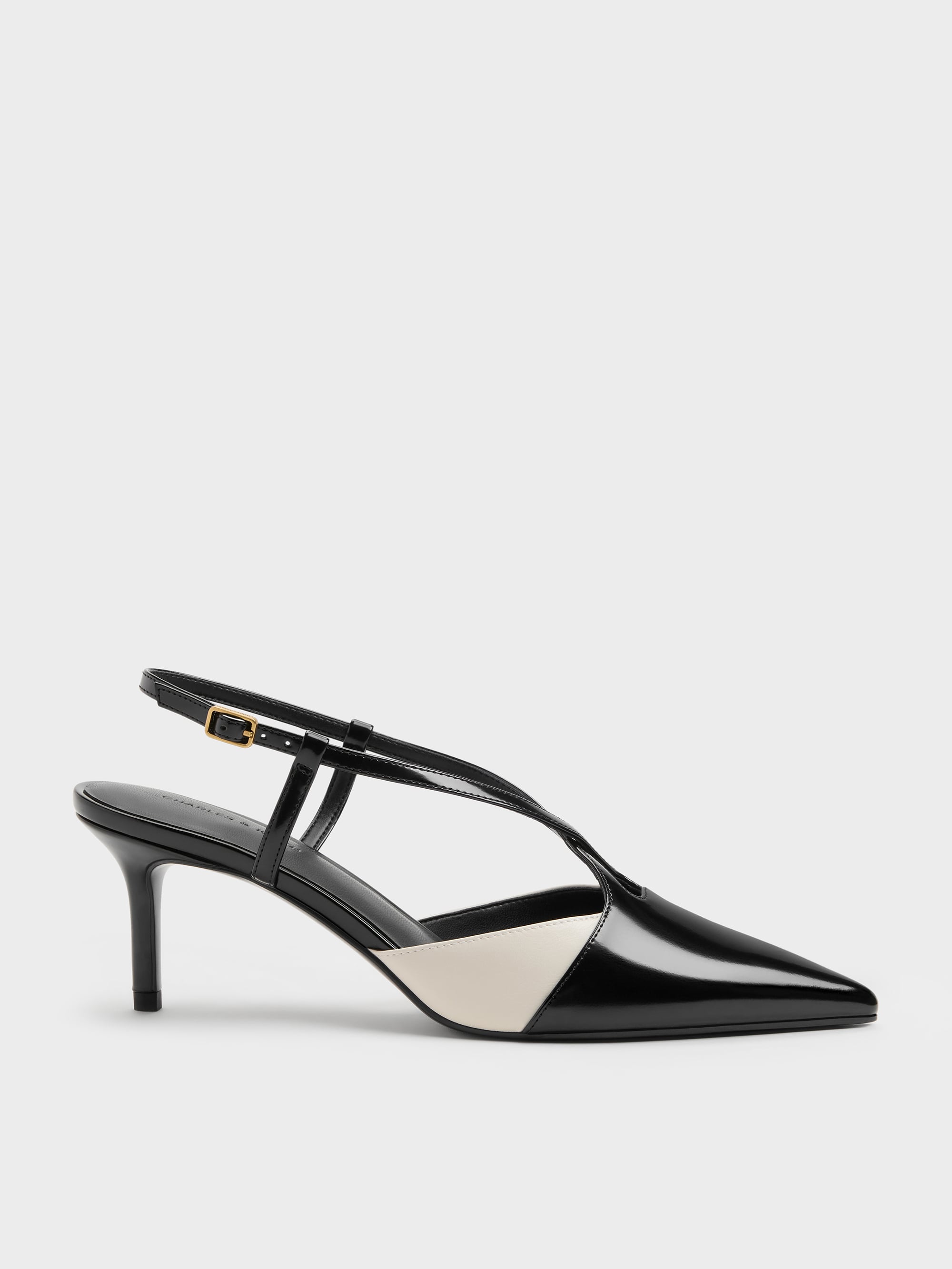 CHARLES & KEITH - Two-Tone Pointed Slingback Pumps by Charles & Keith US