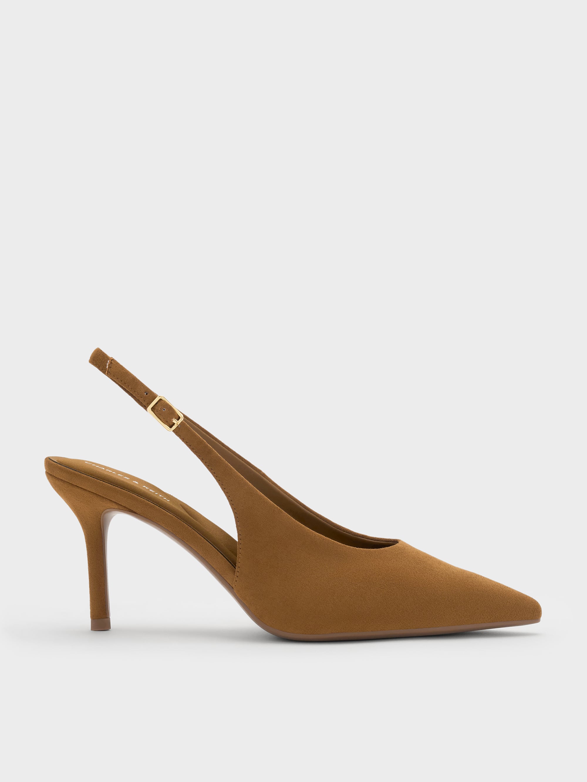 CHARLES & KEITH - Emelia Faux Suede Slingback Pumps by Charles & Keith US