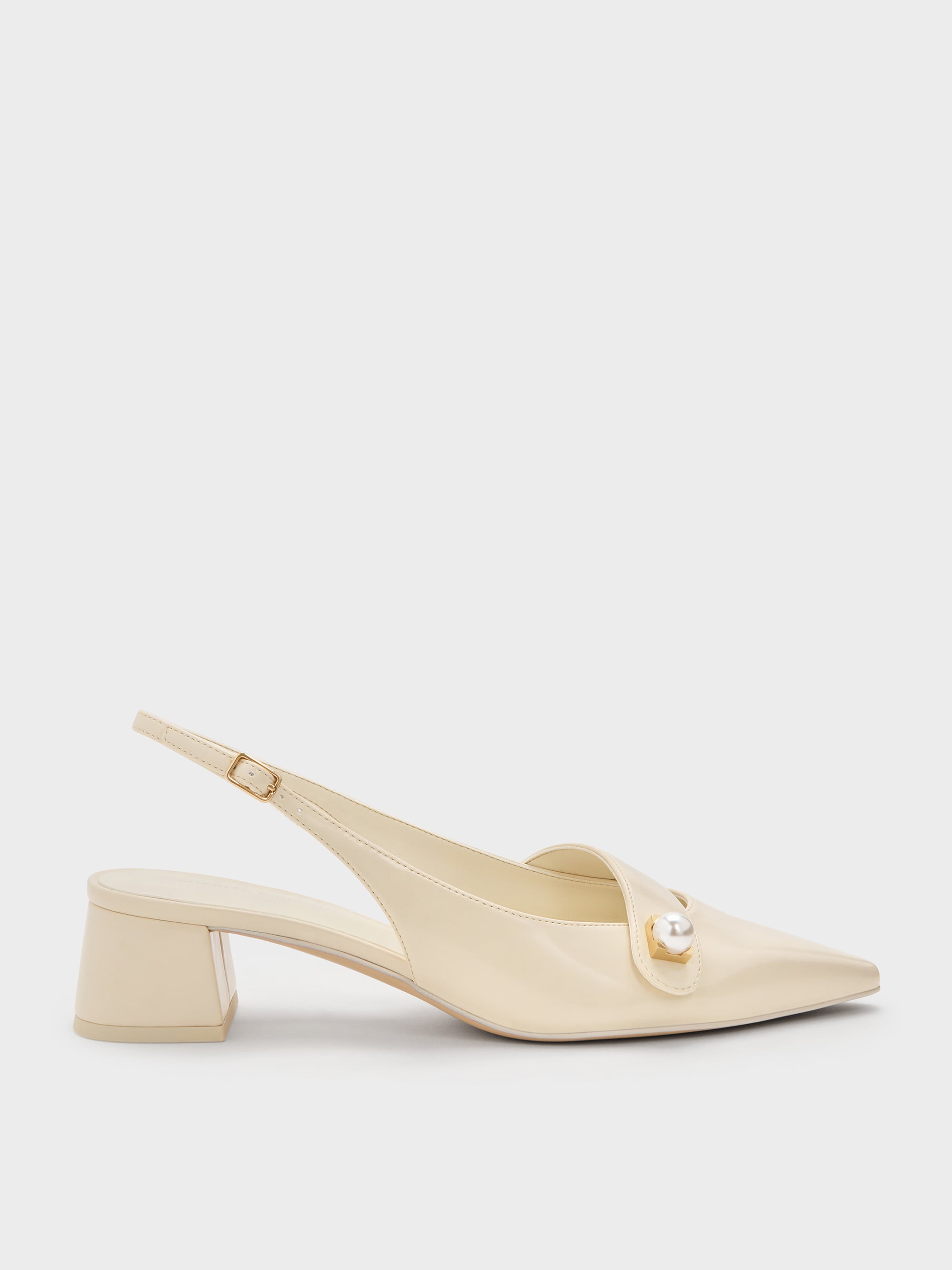 CHARLES & KEITH - Marie Pearl Slingback Pumps by Charles & Keith US