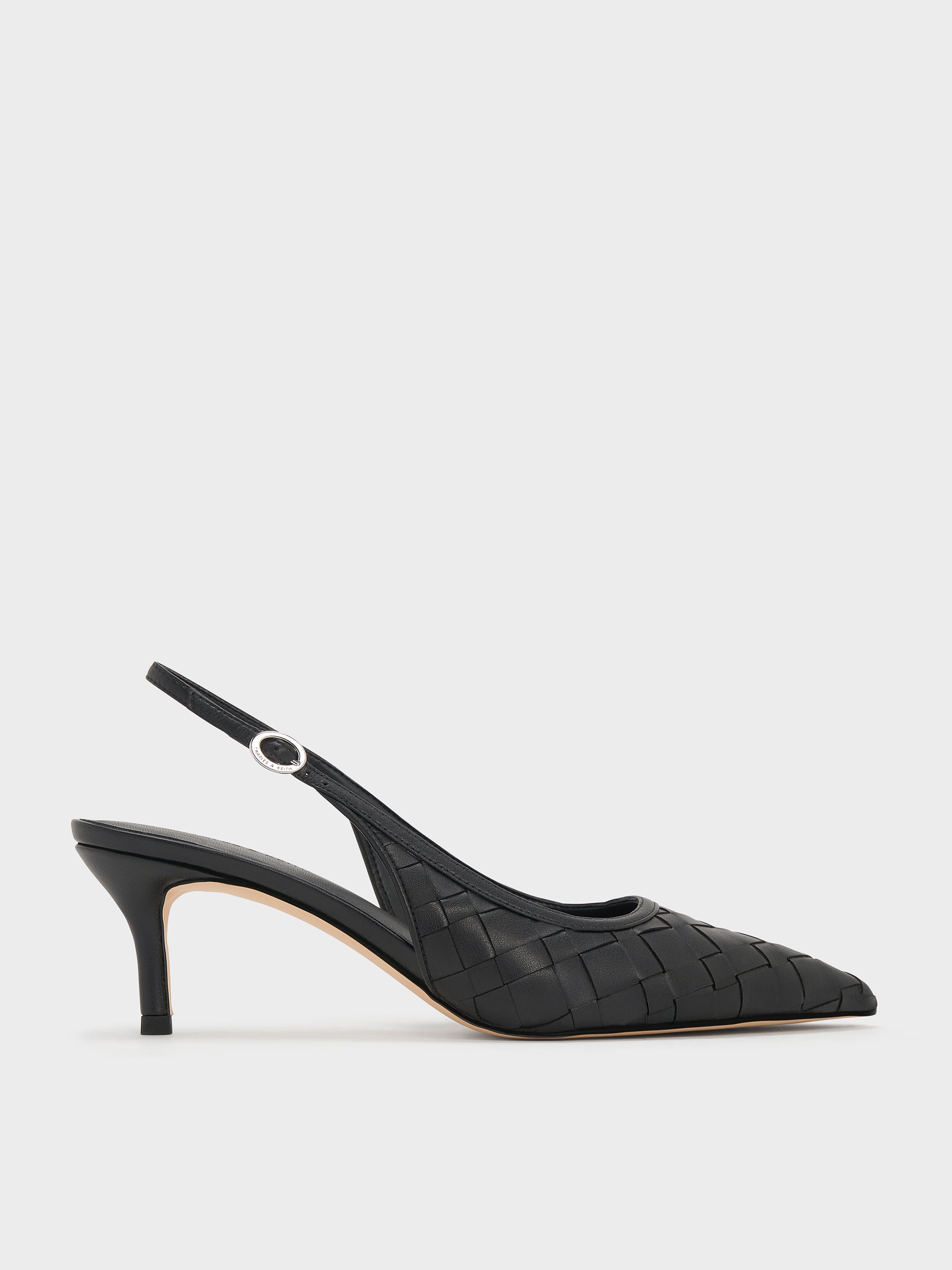 CHARLES & KEITH - Ivette Woven Pointed Slingback Pumps by Charles & Keith US