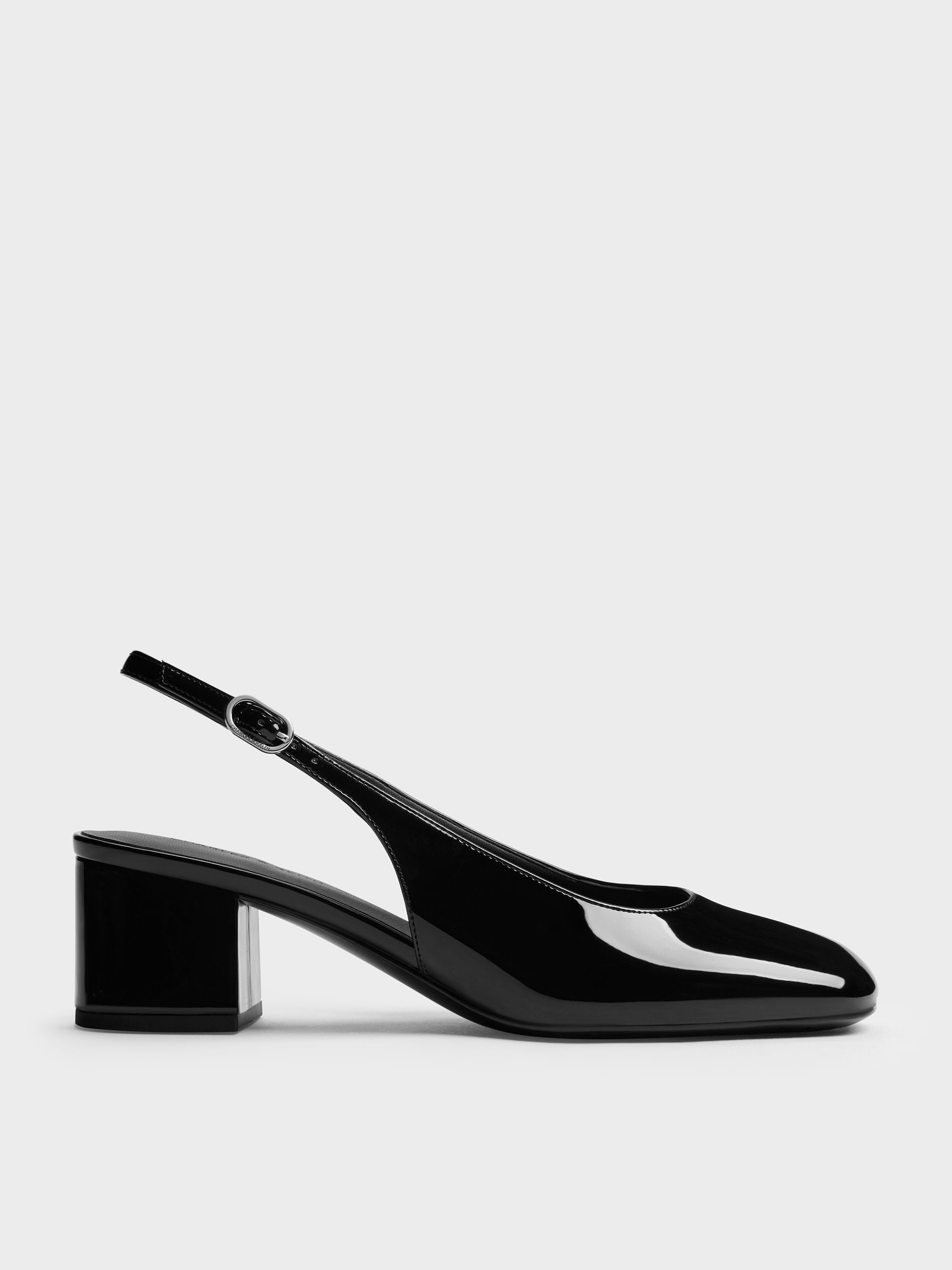 CHARLES & KEITH - Danni Patent Slingback Pumps by Charles & Keith US