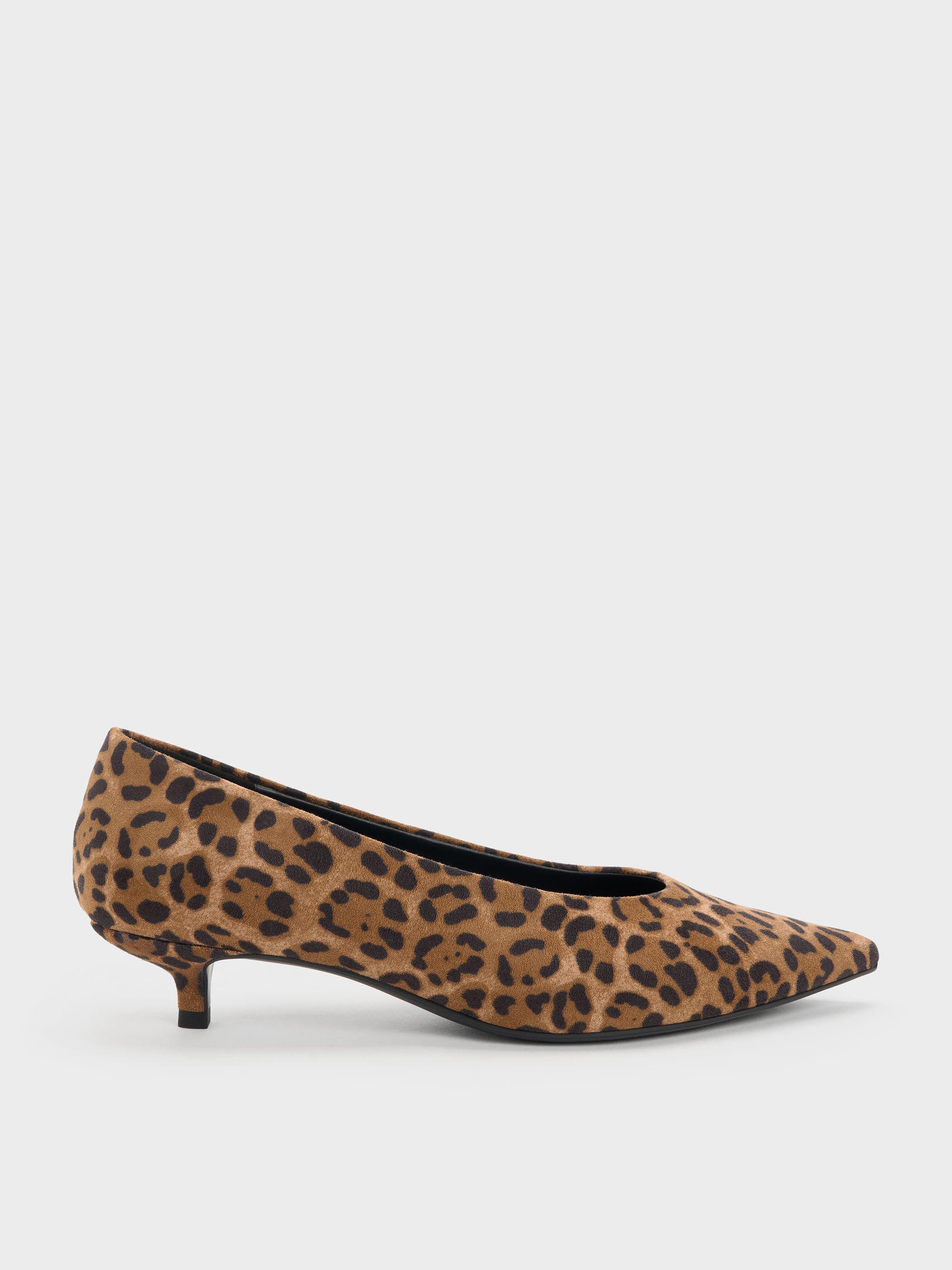 CHARLES & KEITH - Emelia Leopard-Print Kitten Heels by Charles & Keith US