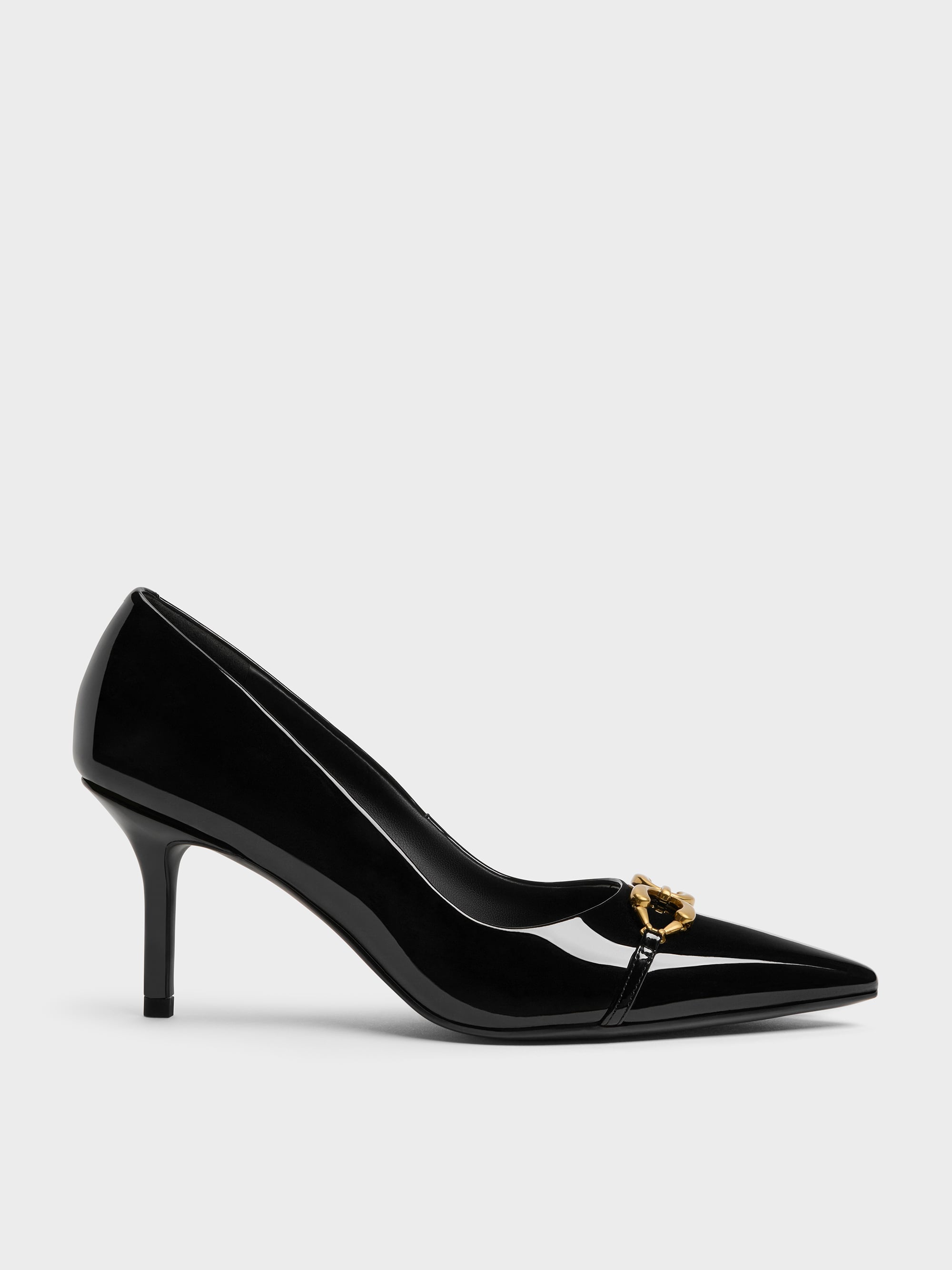 CHARLES & KEITH - Patent Metallic-Buckle Pointed Pumps by Charles & Keith US