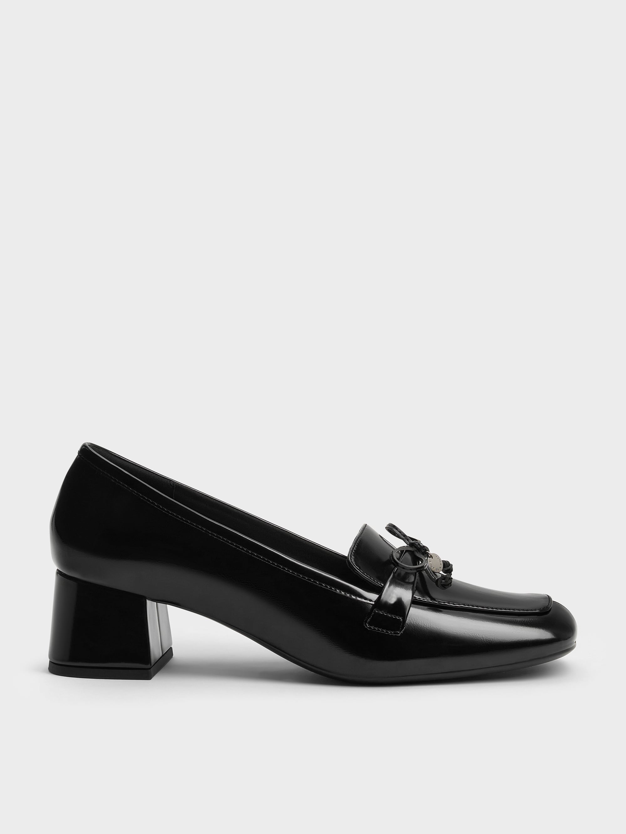 CHARLES & KEITH - Circle-Charm Bow Loafer Pumps by Charles & Keith US