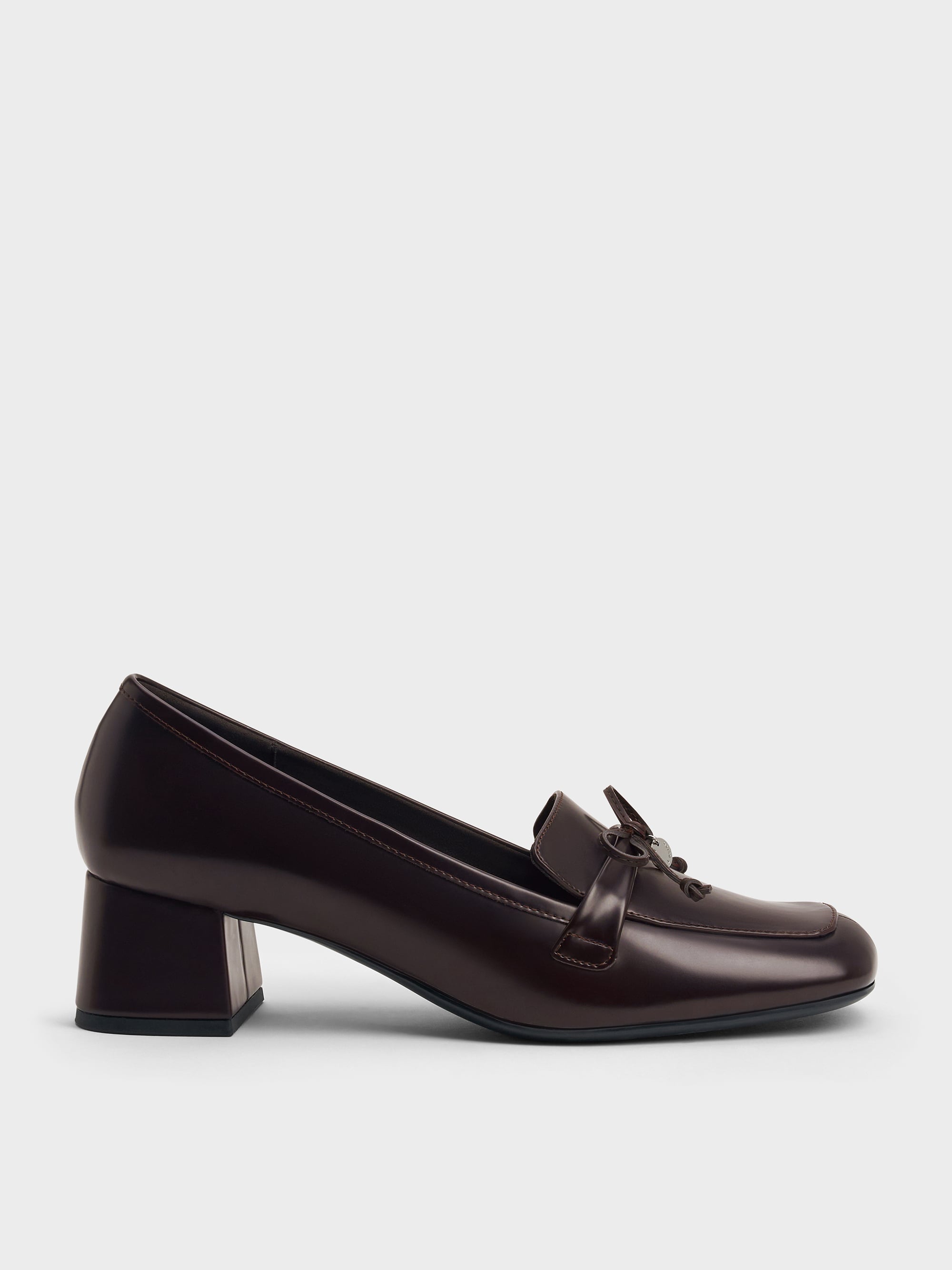 CHARLES & KEITH - Circle-Charm Bow Loafer Pumps by Charles & Keith US