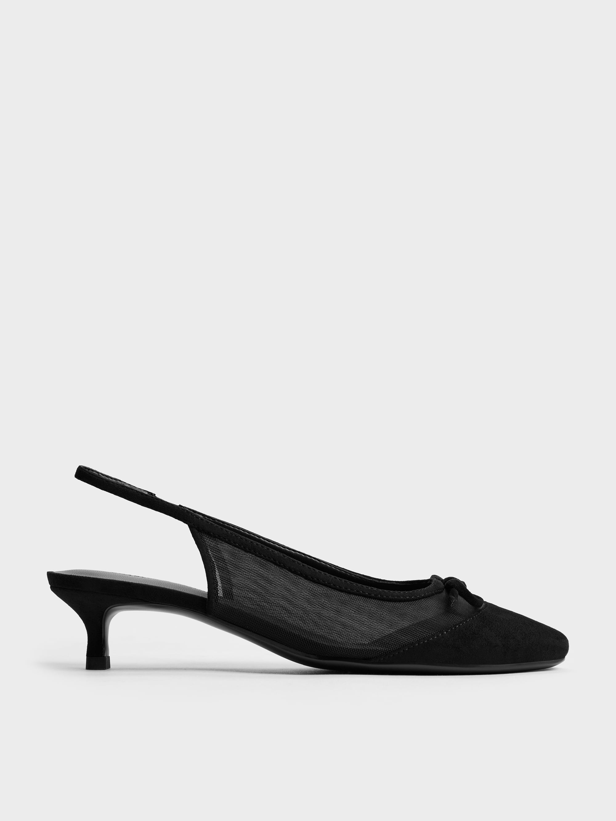 CHARLES & KEITH - Mulligan Mesh Bow Slingback Pumps by Charles & Keith US