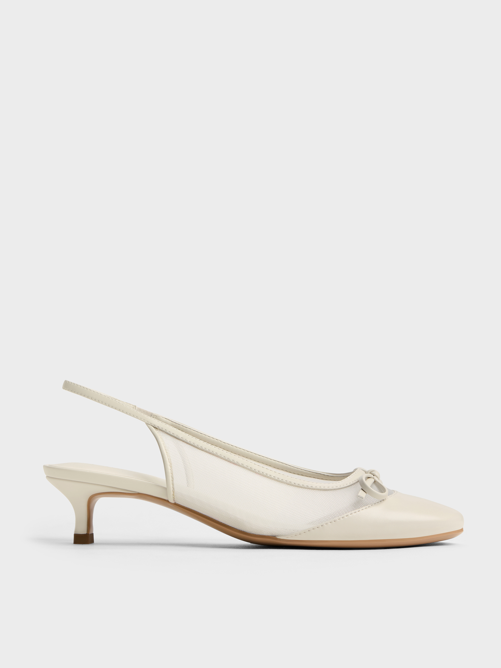 CHARLES & KEITH - Mulligan Mesh Bow Slingback Pumps by Charles & Keith US