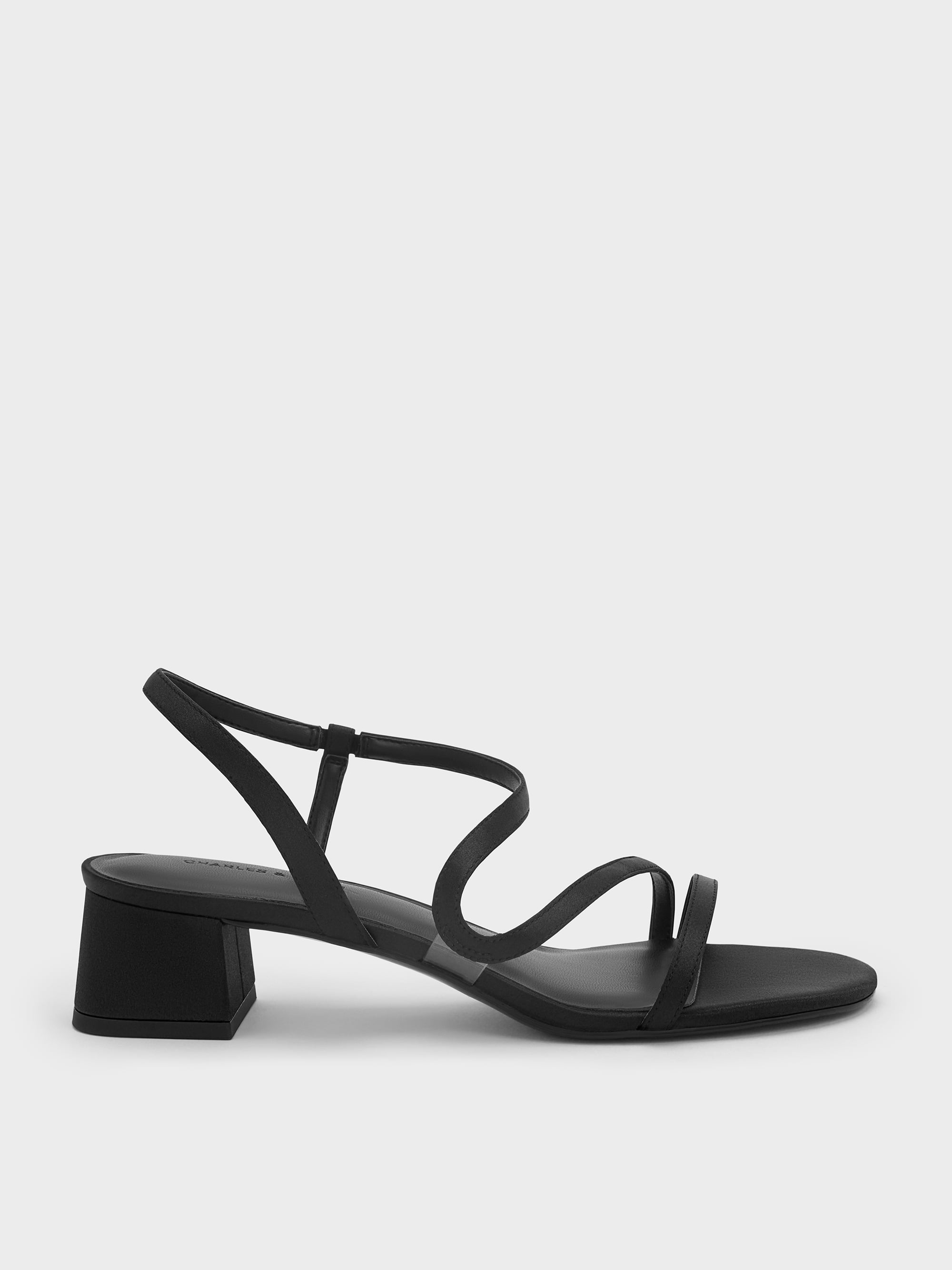 CHARLES & KEITH - Arden Satin Wavy Slingback Sandals by Charles & Keith US