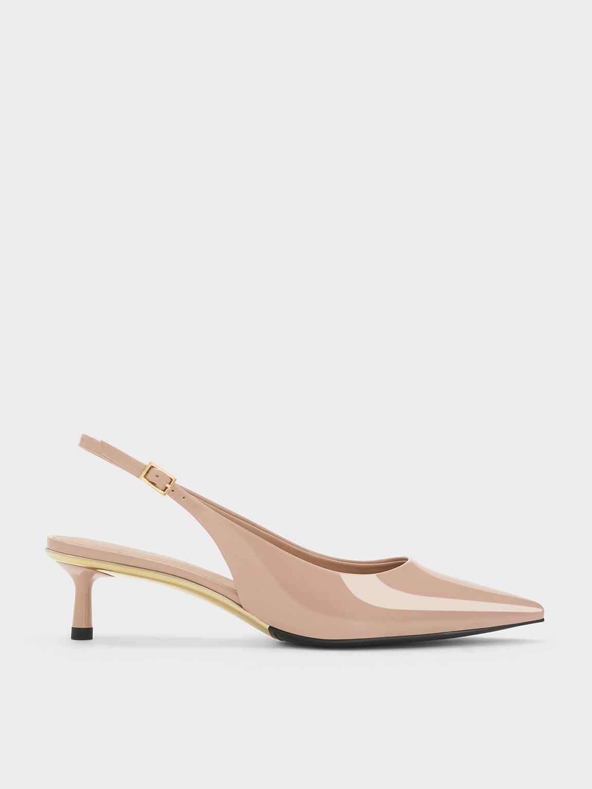 CHARLES & KEITH - Curtis Patent Slingback Kitten Heels by Charles & Keith US