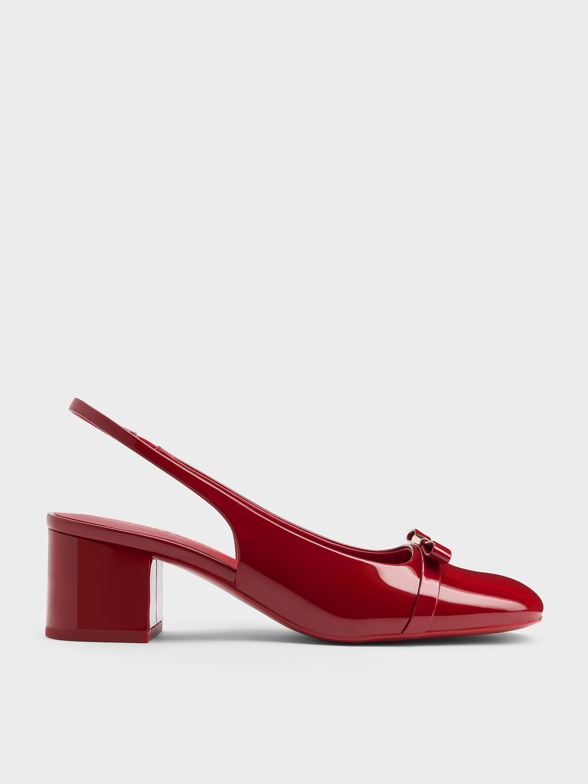 CHARLES & KEITH - Dorian Patent Bow Slingback Pumps by Charles & Keith US