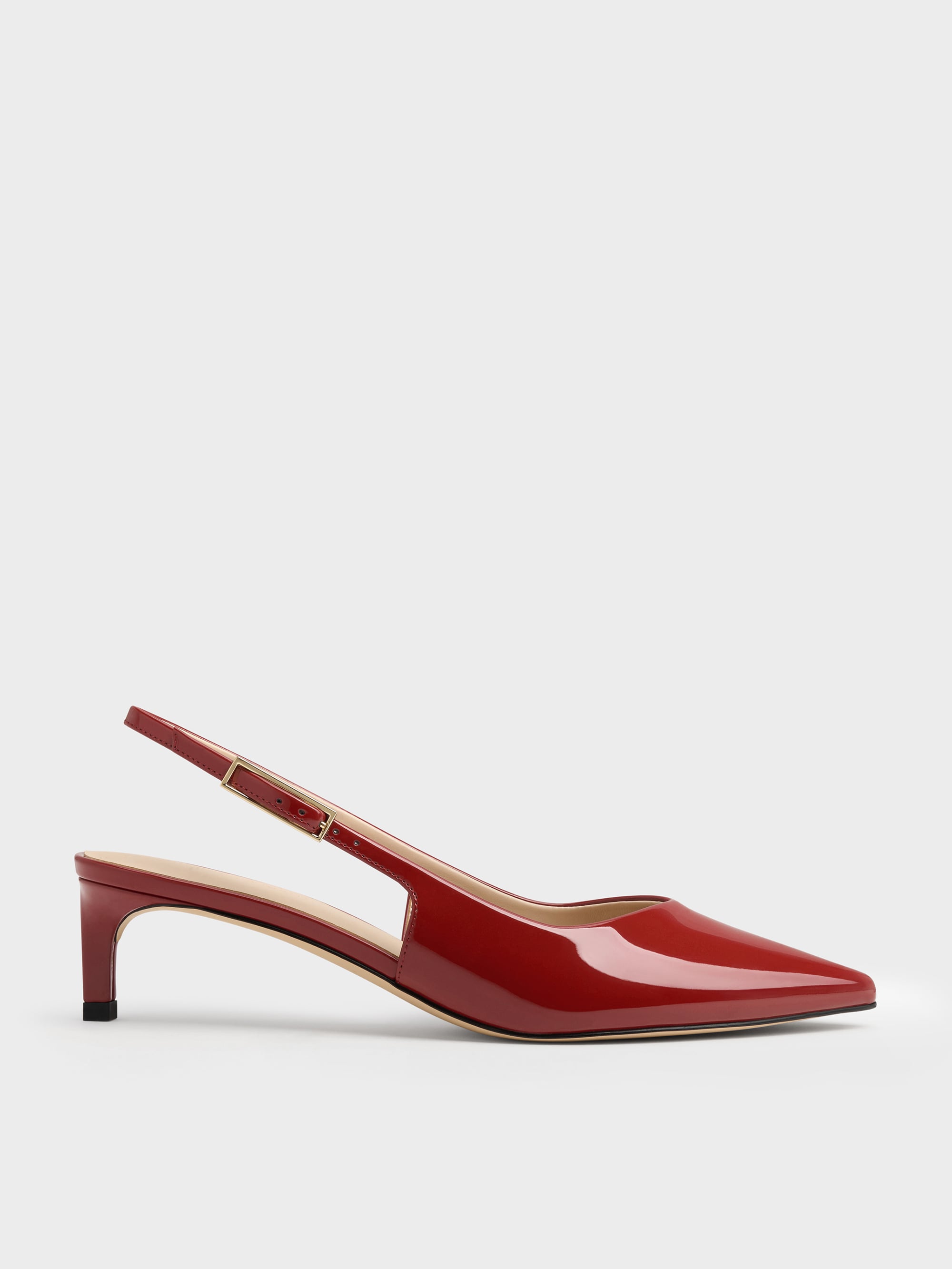 CHARLES & KEITH - Luciana Patent Slingback Kitten Heels by Charles & Keith US