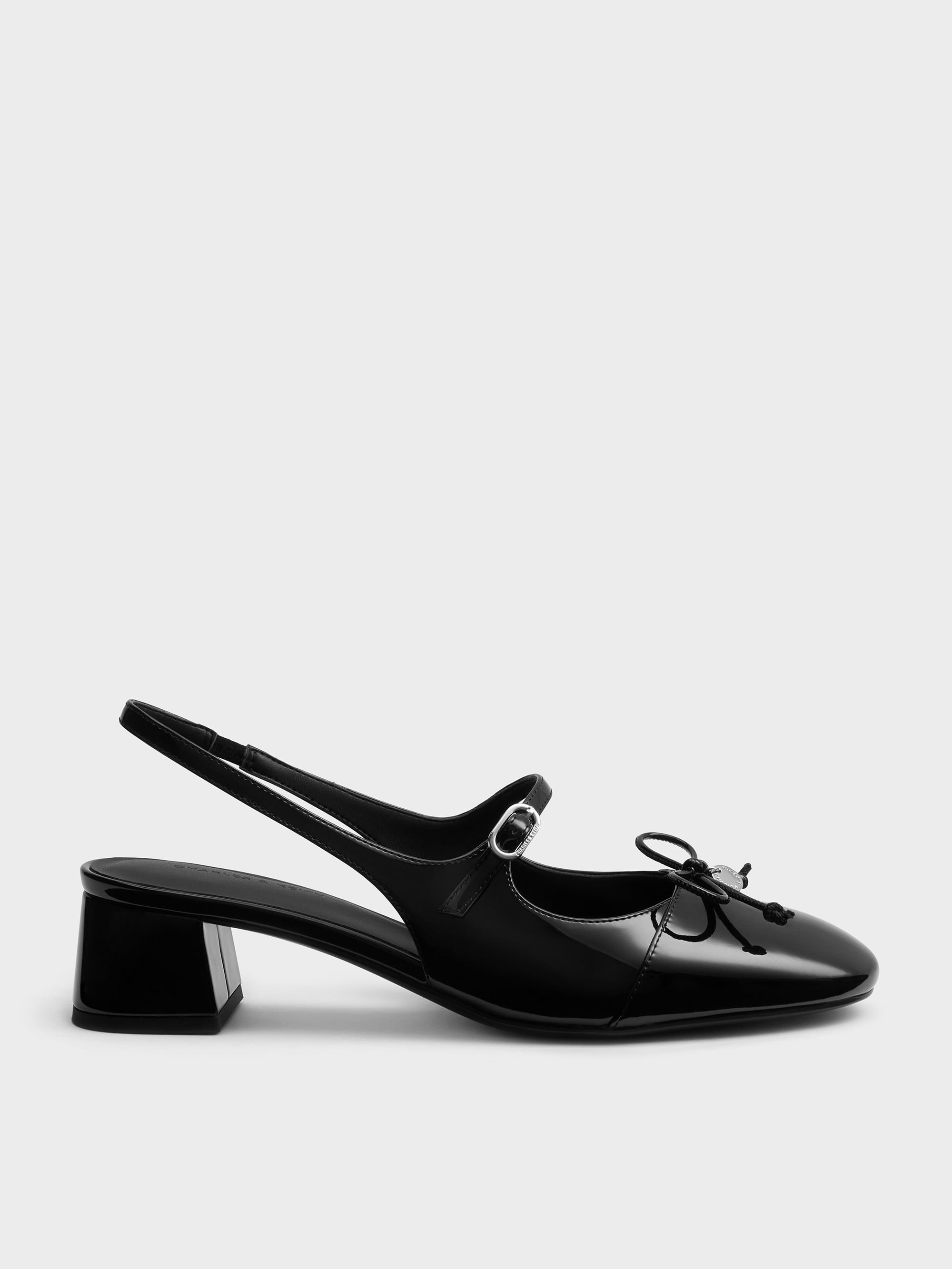 CHARLES & KEITH - Patent Bow Slingback Pumps by Charles & Keith US