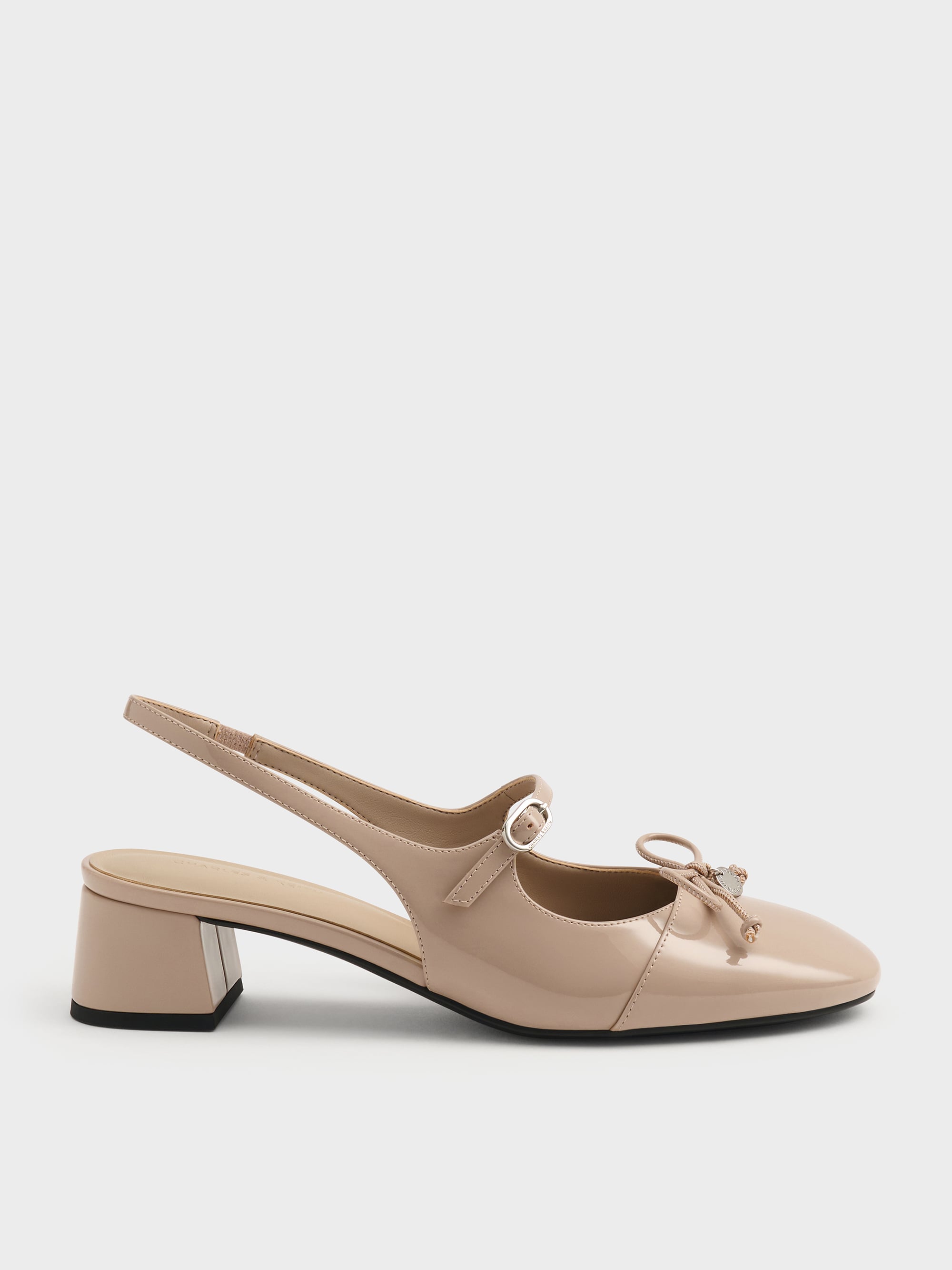 CHARLES & KEITH - Patent Bow Slingback Pumps by Charles & Keith US