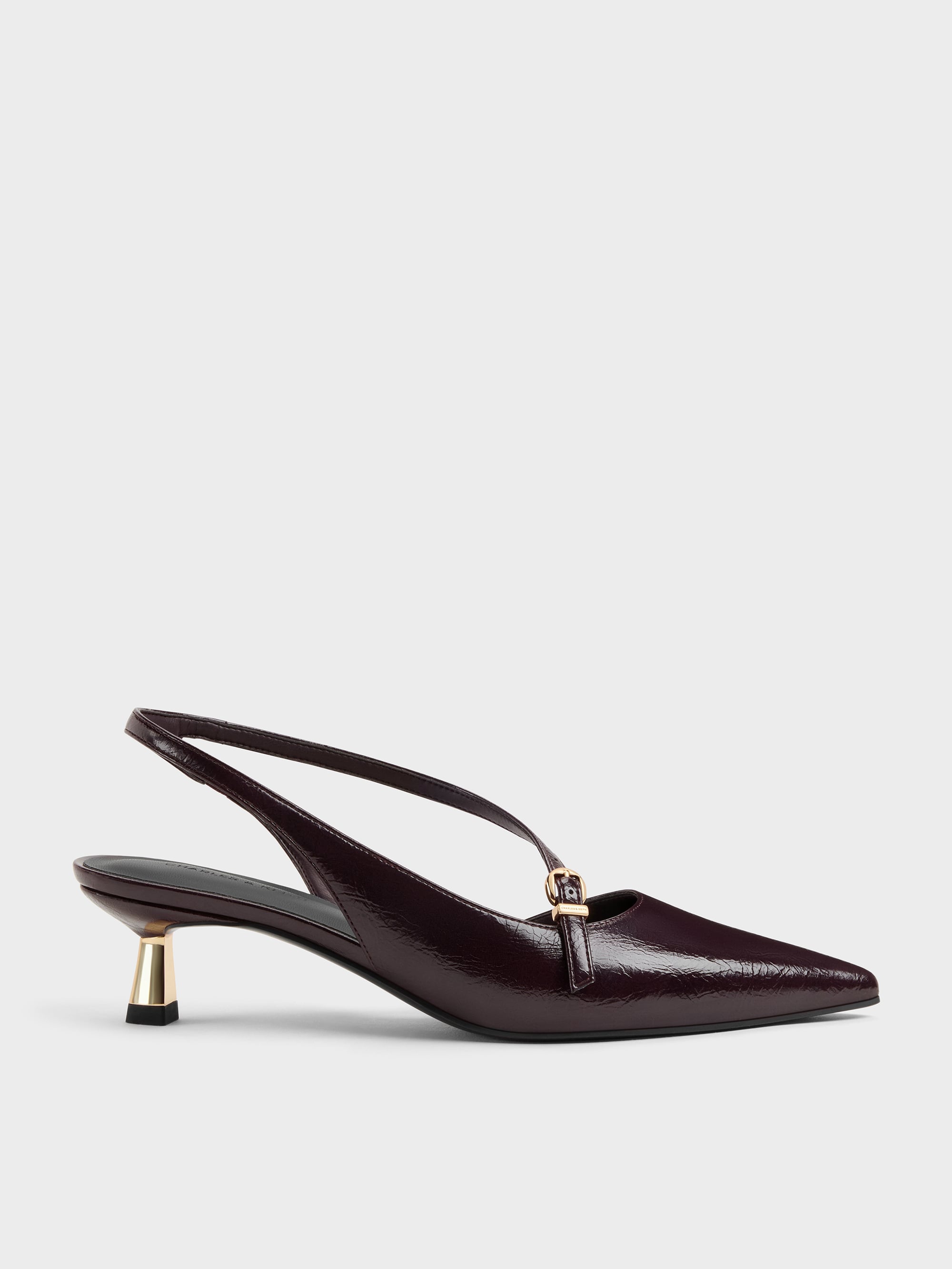 CHARLES & KEITH - Asymmetric D'Orsay Slingback Pumps by Charles & Keith US