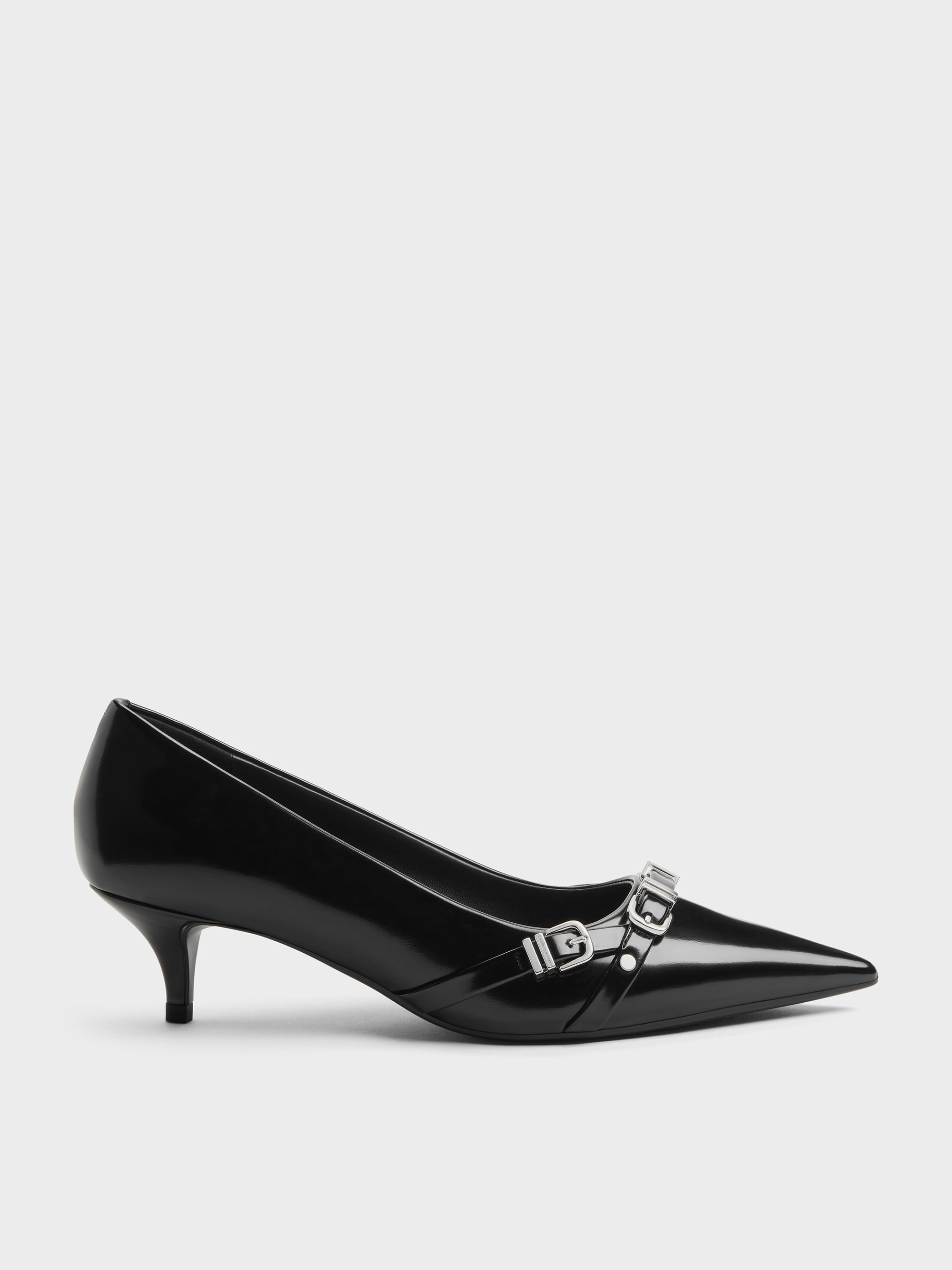 CHARLES & KEITH - Aira Buckled-Strap Kitten Heels by Charles & Keith US