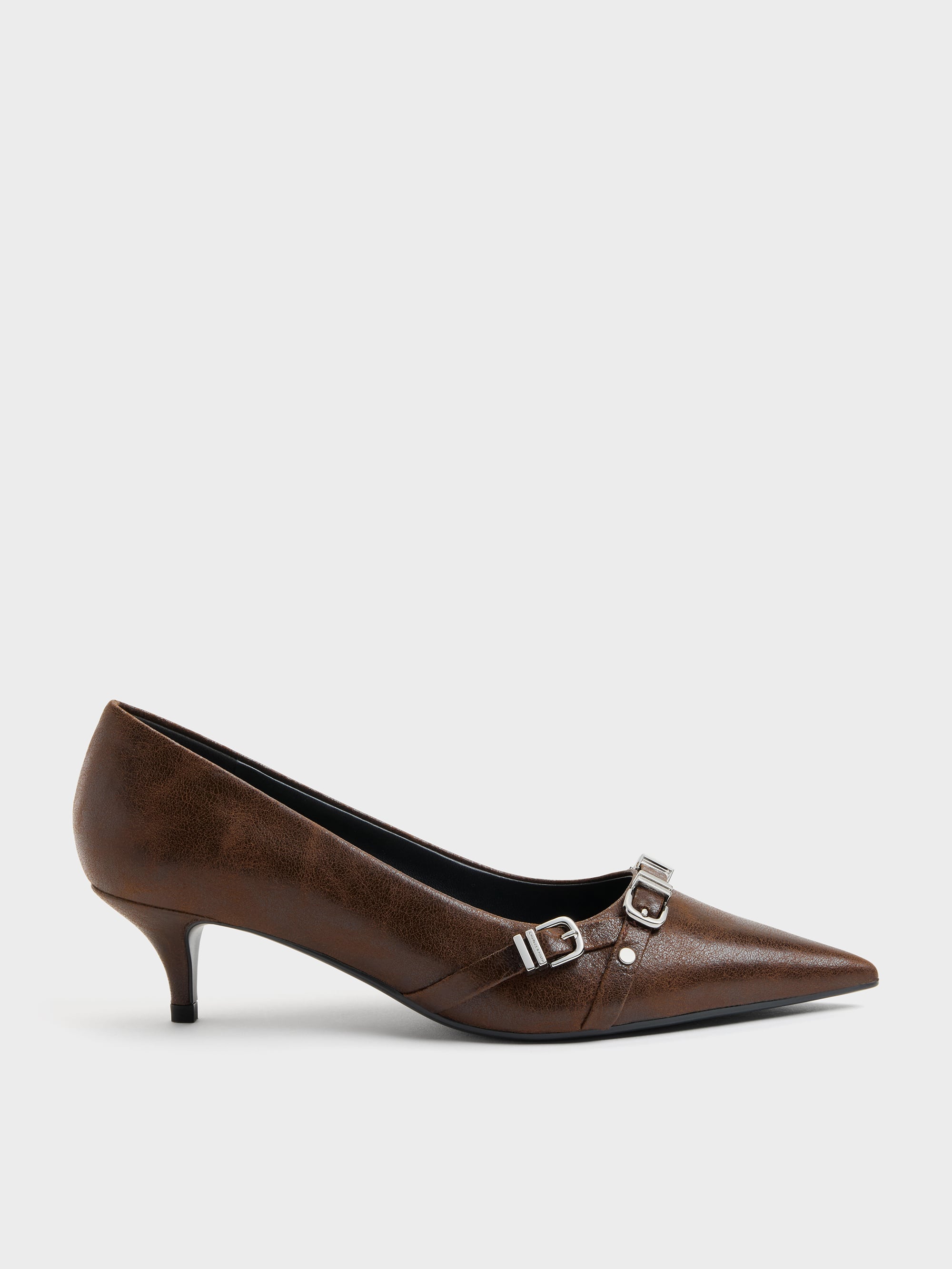 CHARLES & KEITH - Aira Buckled-Strap Kitten Heels by Charles & Keith US