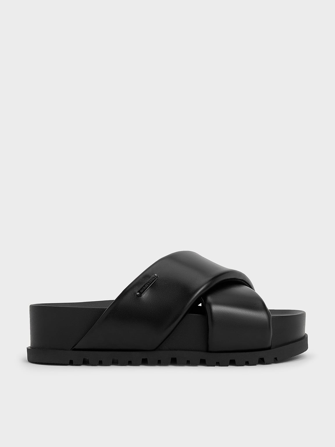CHARLES & KEITH - Crossover-Strap Flatform Sandals by Charles & Keith US