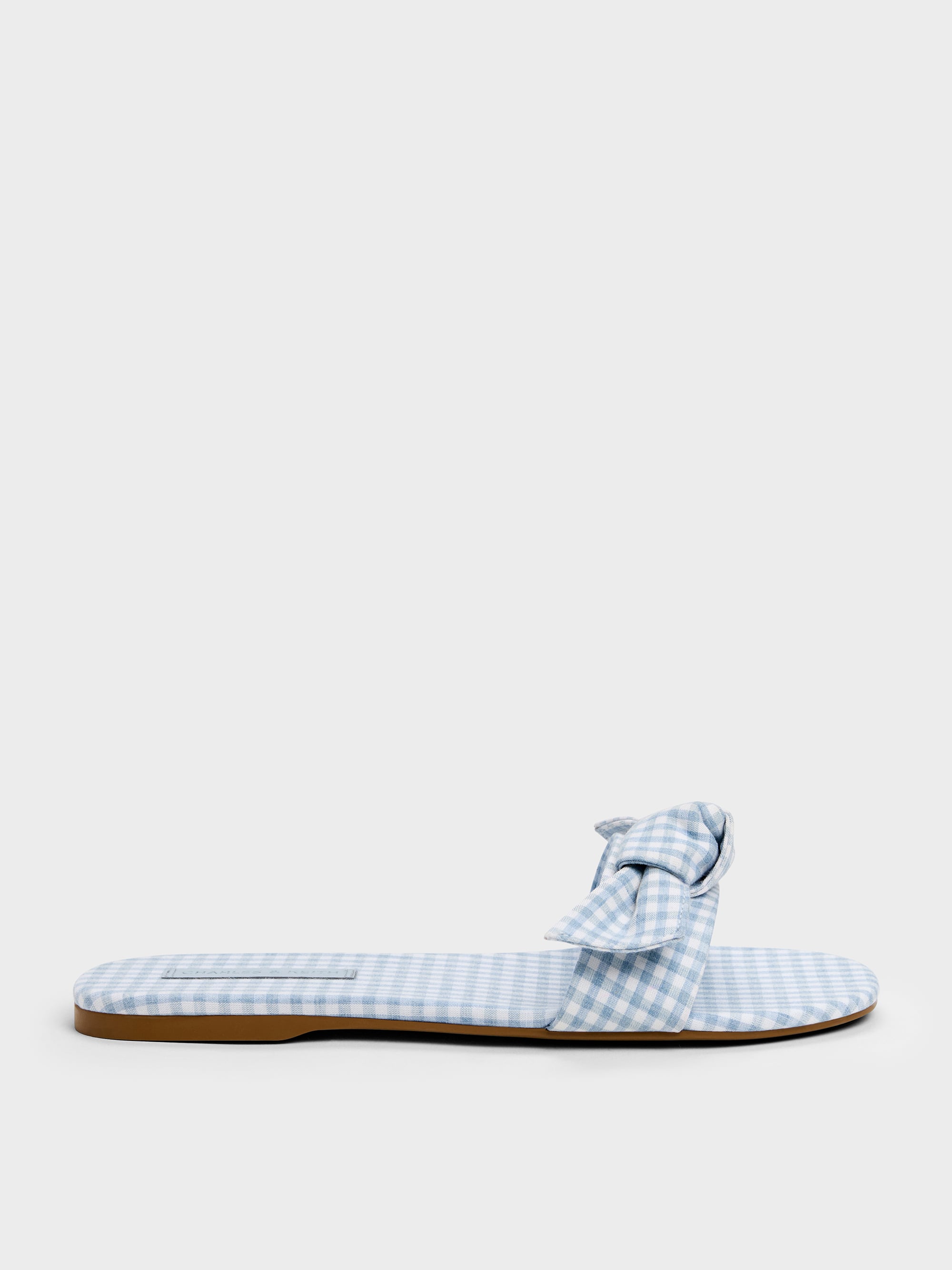 CHARLES & KEITH - Anika Gingham Knot-Bow Slides by Charles & Keith US